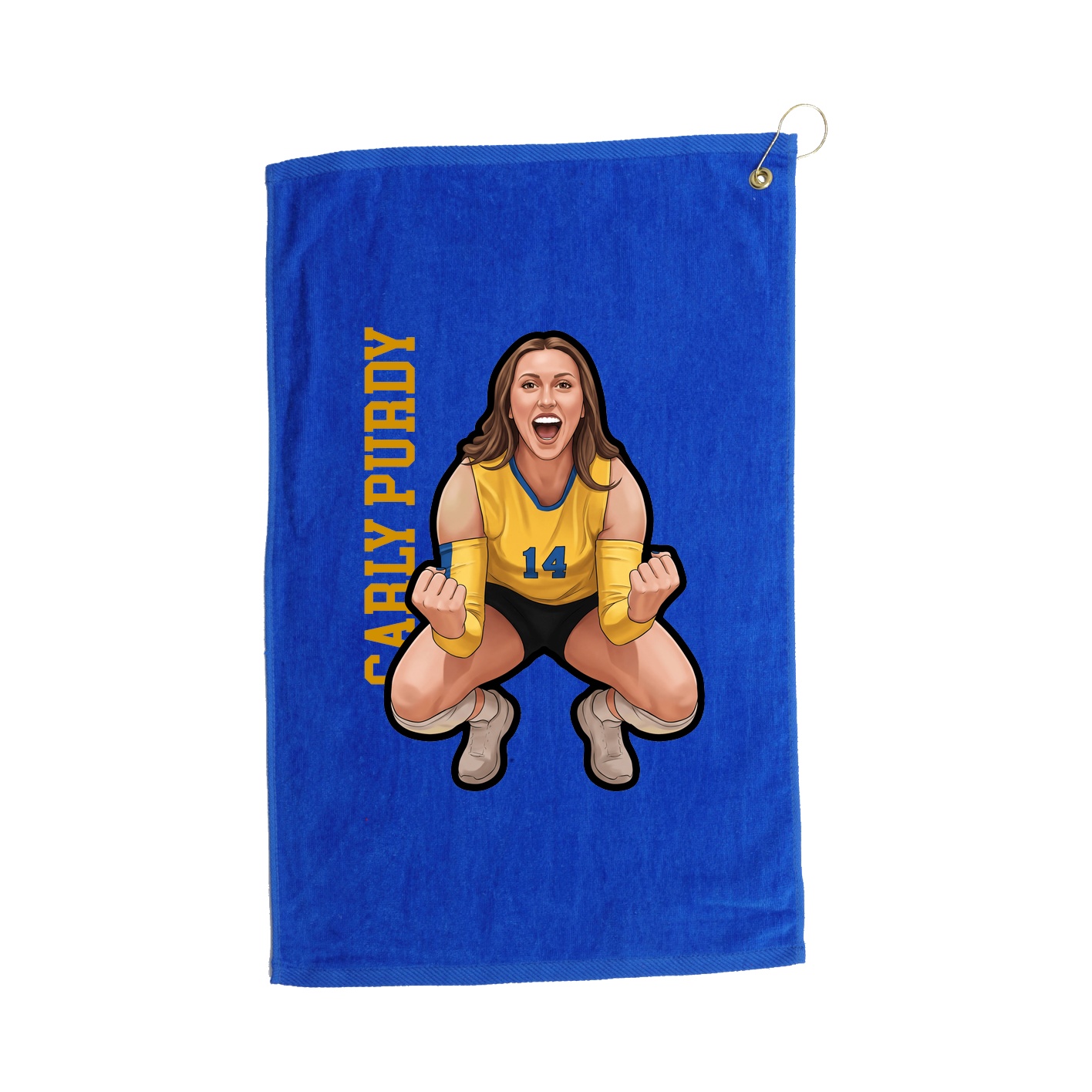 Golf Towel — Name Vertical in Royal