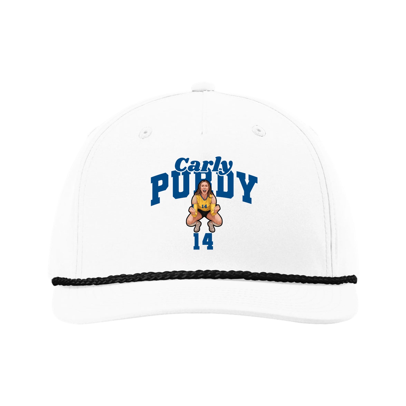 Five-Panel Classic Rope Cap — Signature Arch in White
