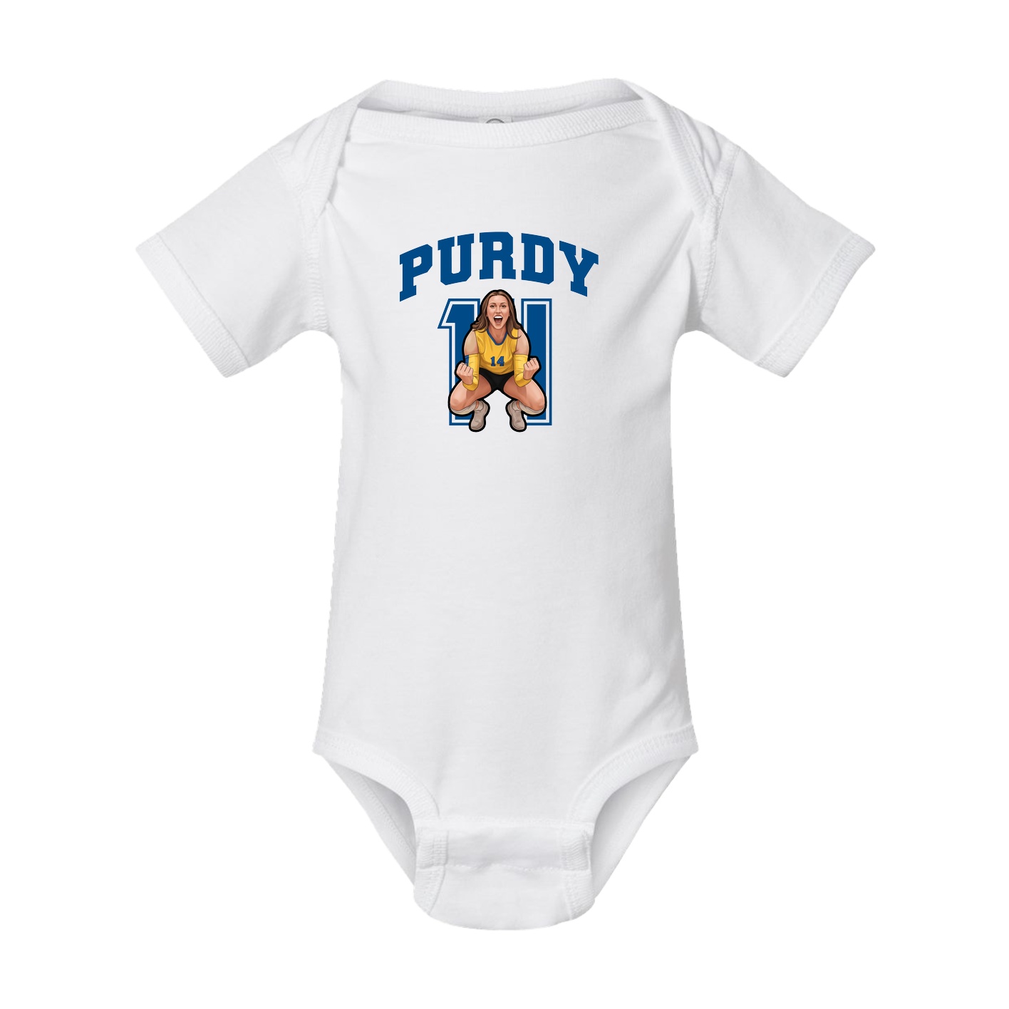 Baby Onesie — Number in White