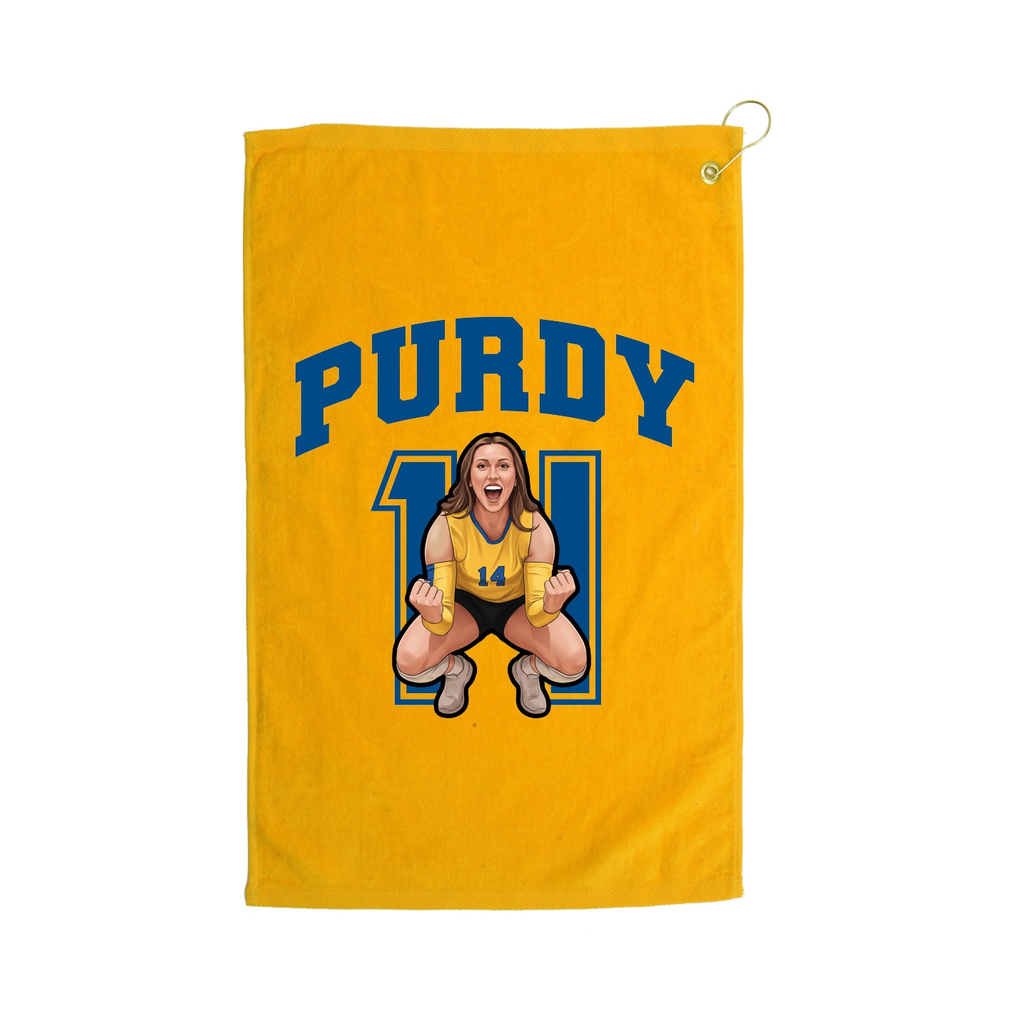 Golf Towel — Number in Gold