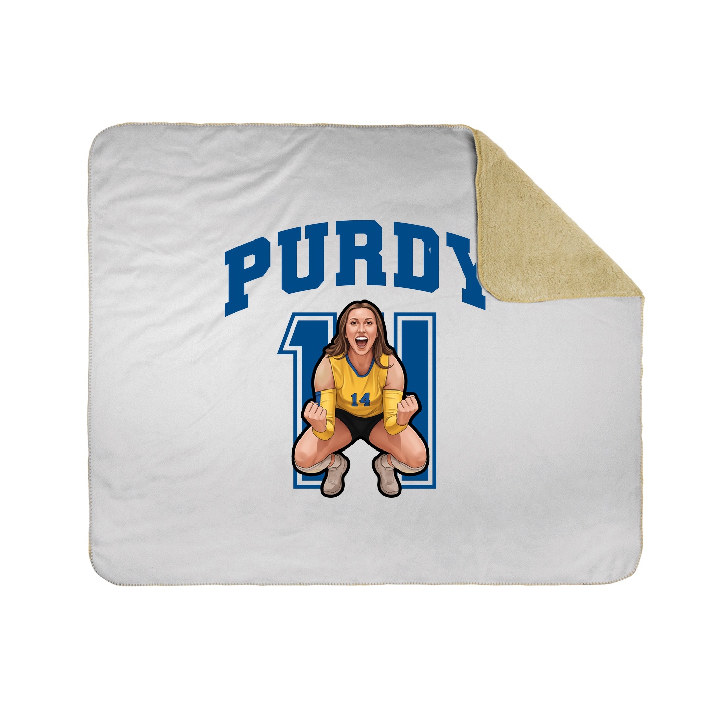 Throw Blanket — Number in White