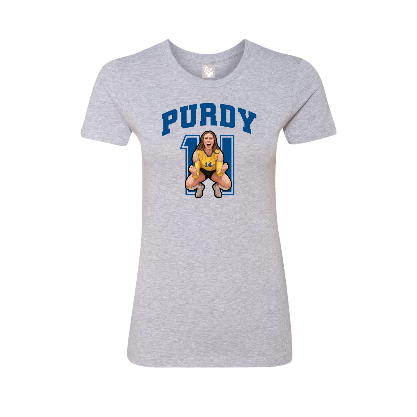 Fitted Women's Tee — Number in Grey