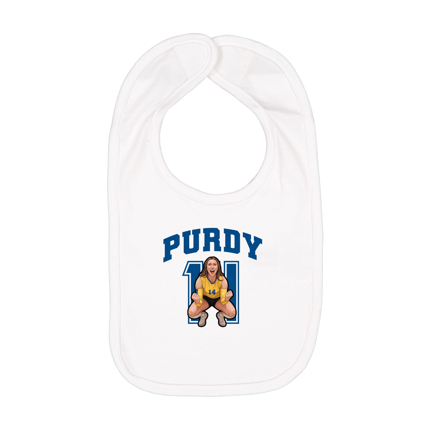 Infant Bib — Number in White