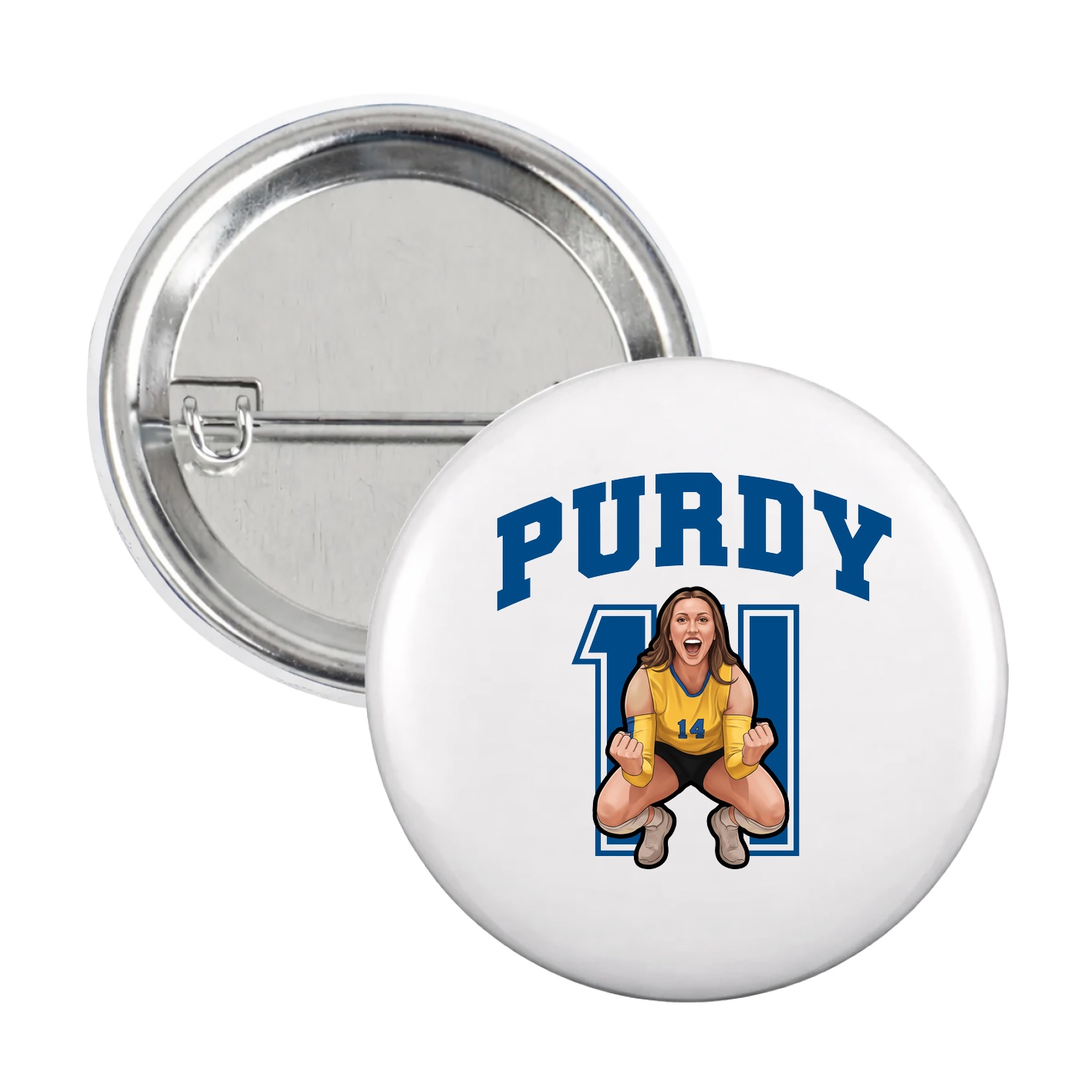 Game Day Button — Number in White