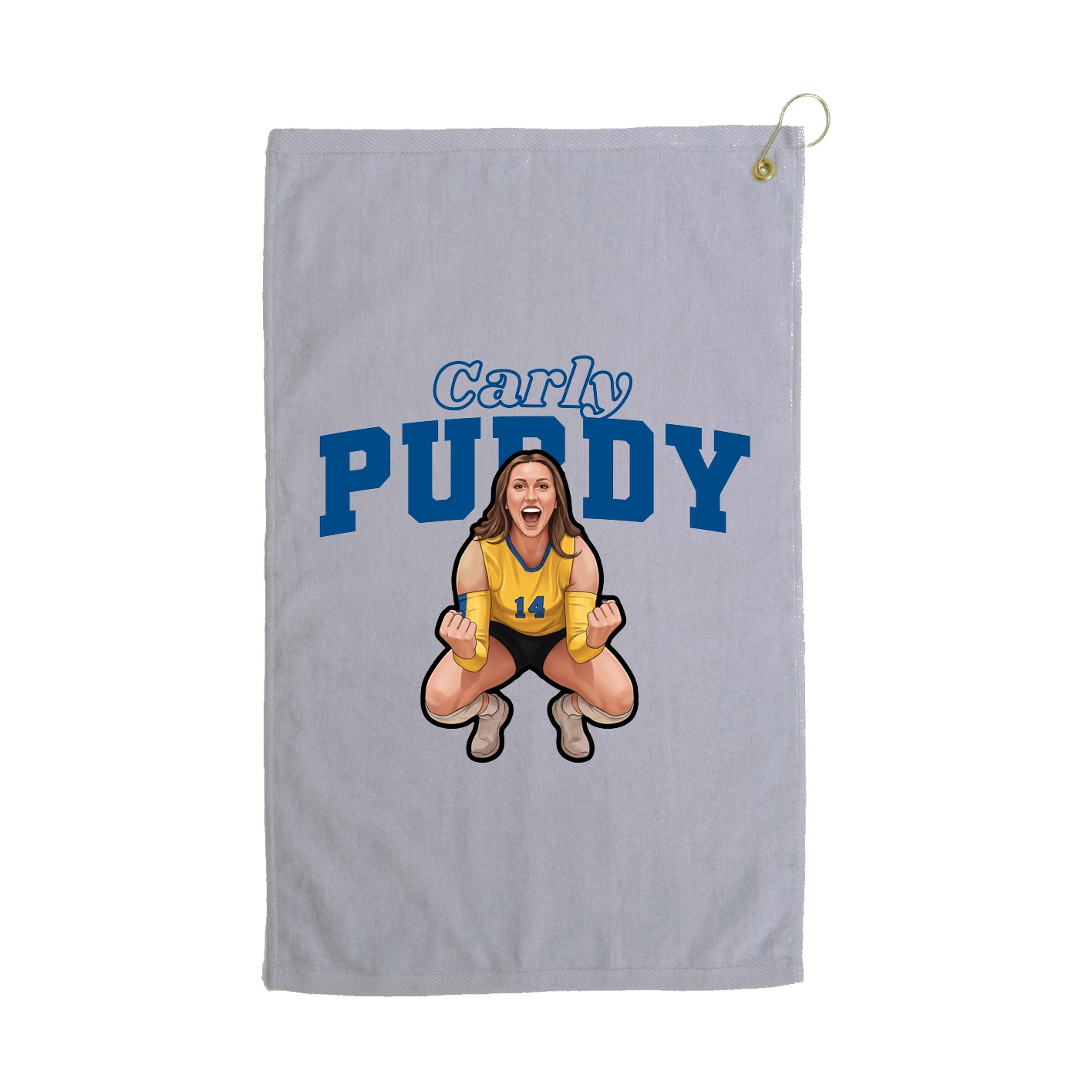 Golf Towel — Name Arch in Grey