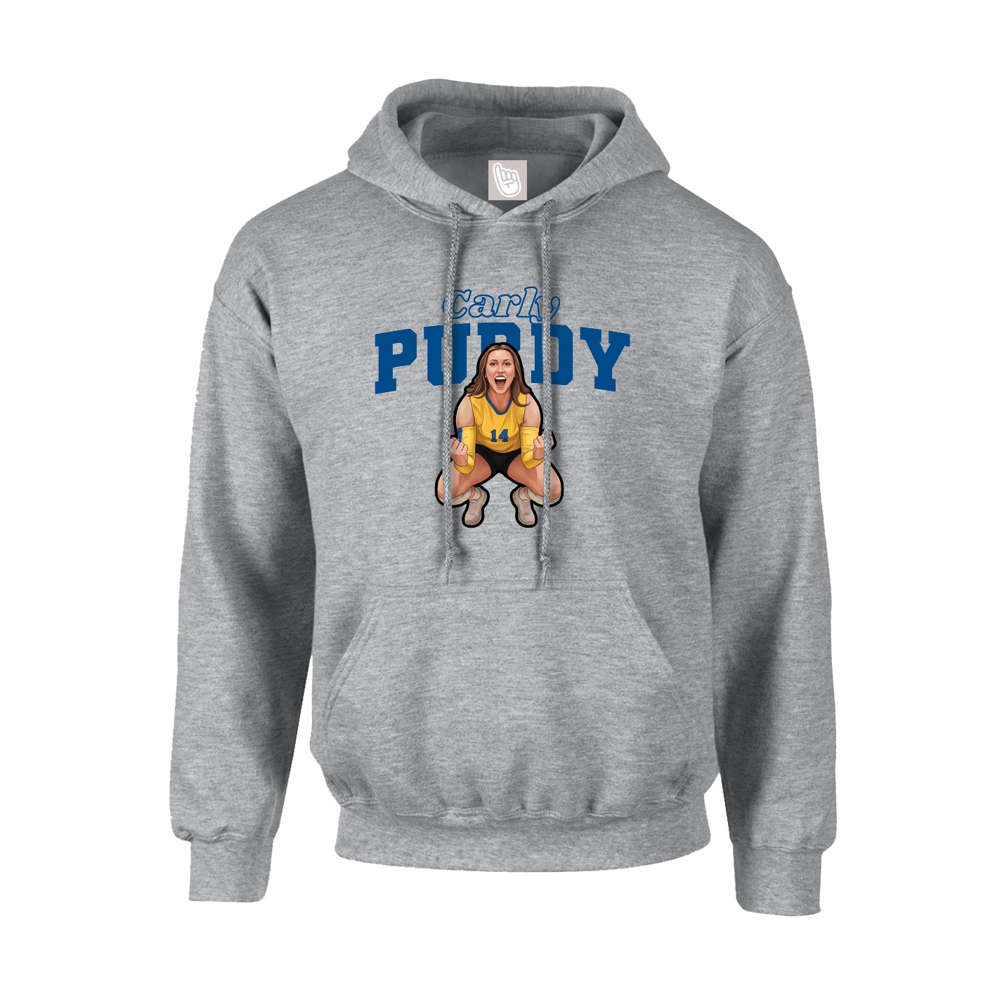 Hoodie — Name Arch in Grey