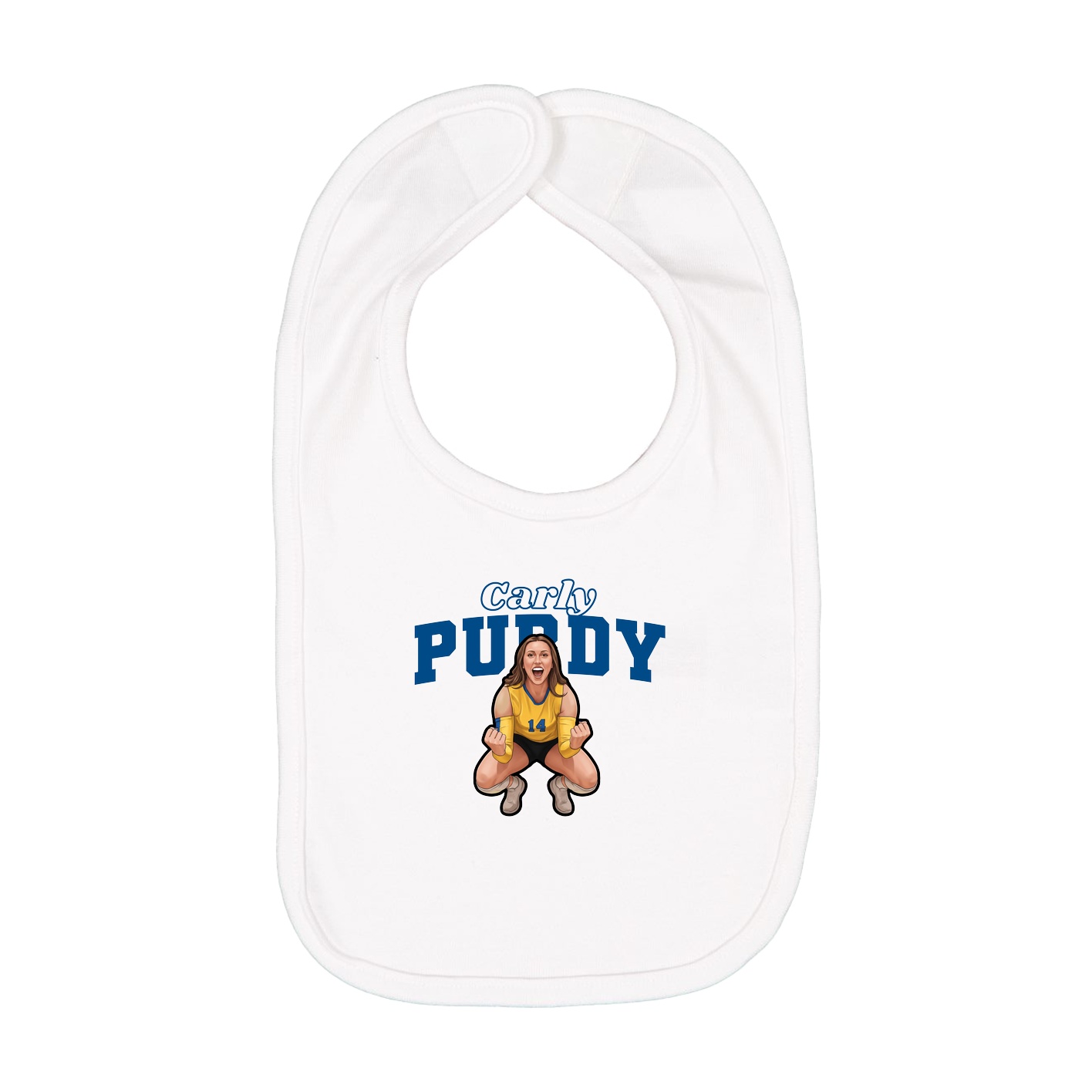 Infant Bib — Name Arch in White