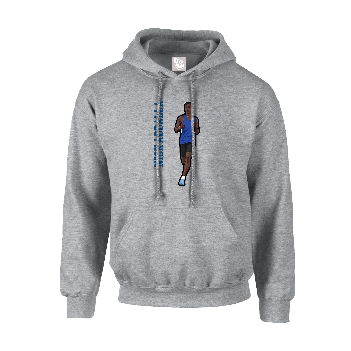 Hoodie — Name Vertical in Grey