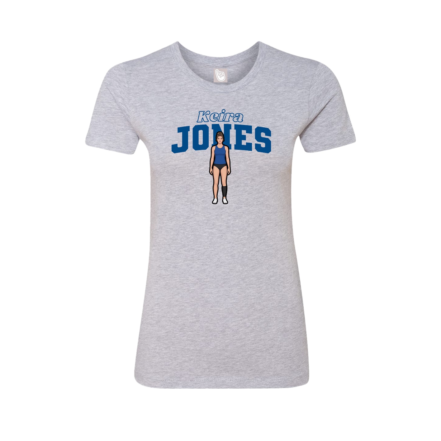 Fitted Women's Tee — Name Arch in Grey