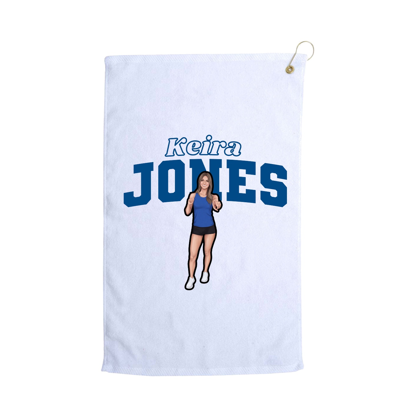 Golf Towel — Name Arch in White