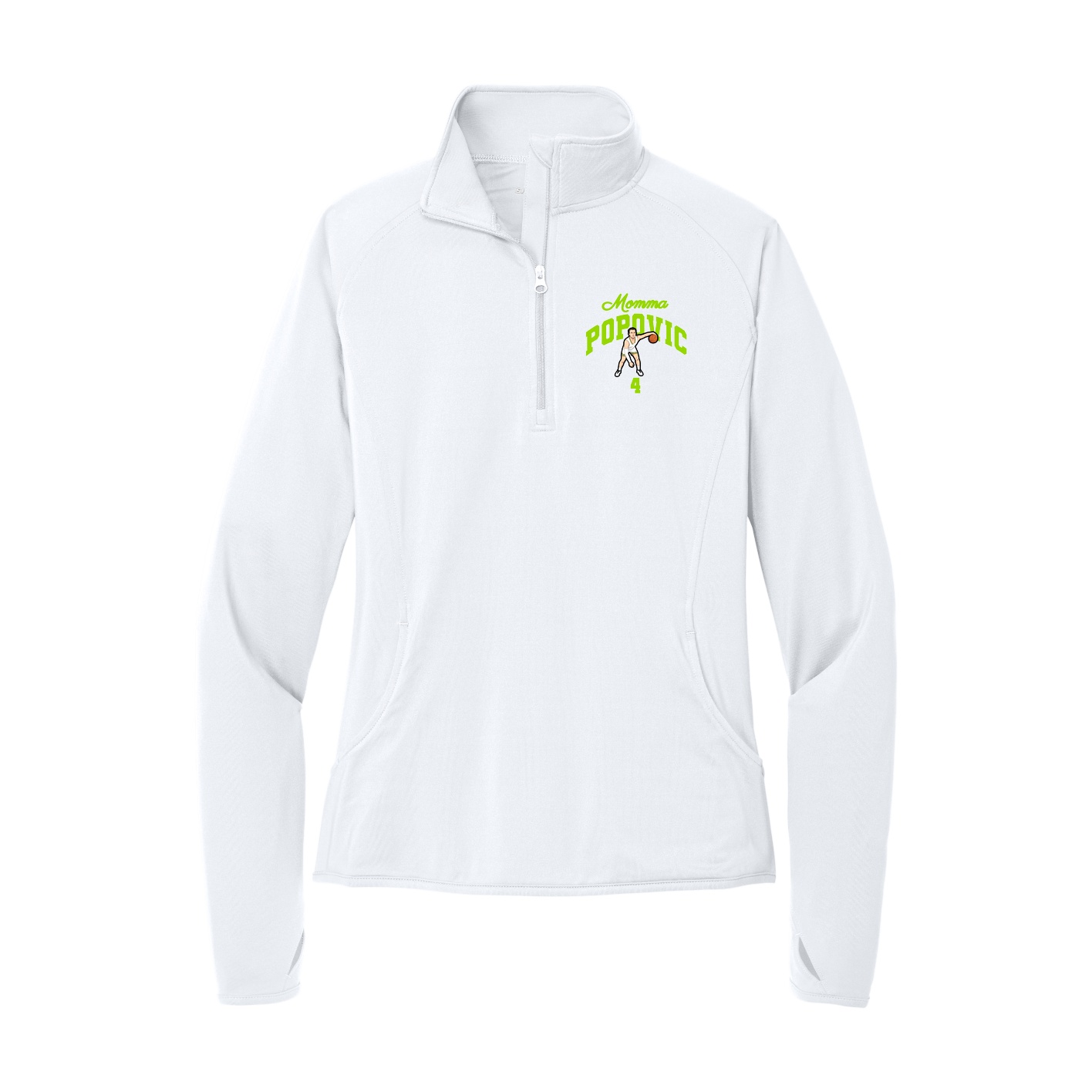 Women's Q-Zip Pullover — Mothers Day Arch in White