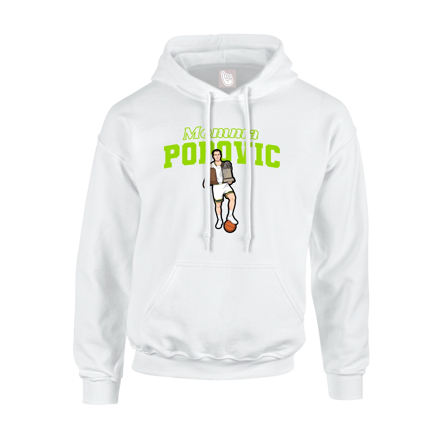 Youth Hoodie — Mothers Day Block in White