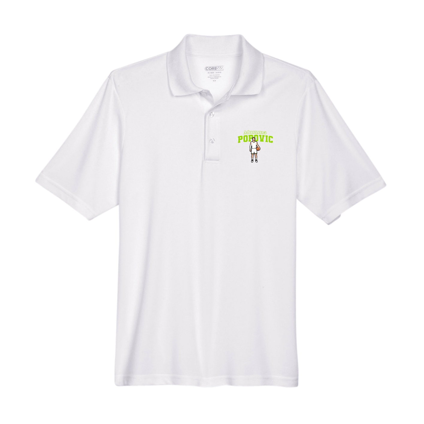 Performance Polo — Mothers Day Block in White