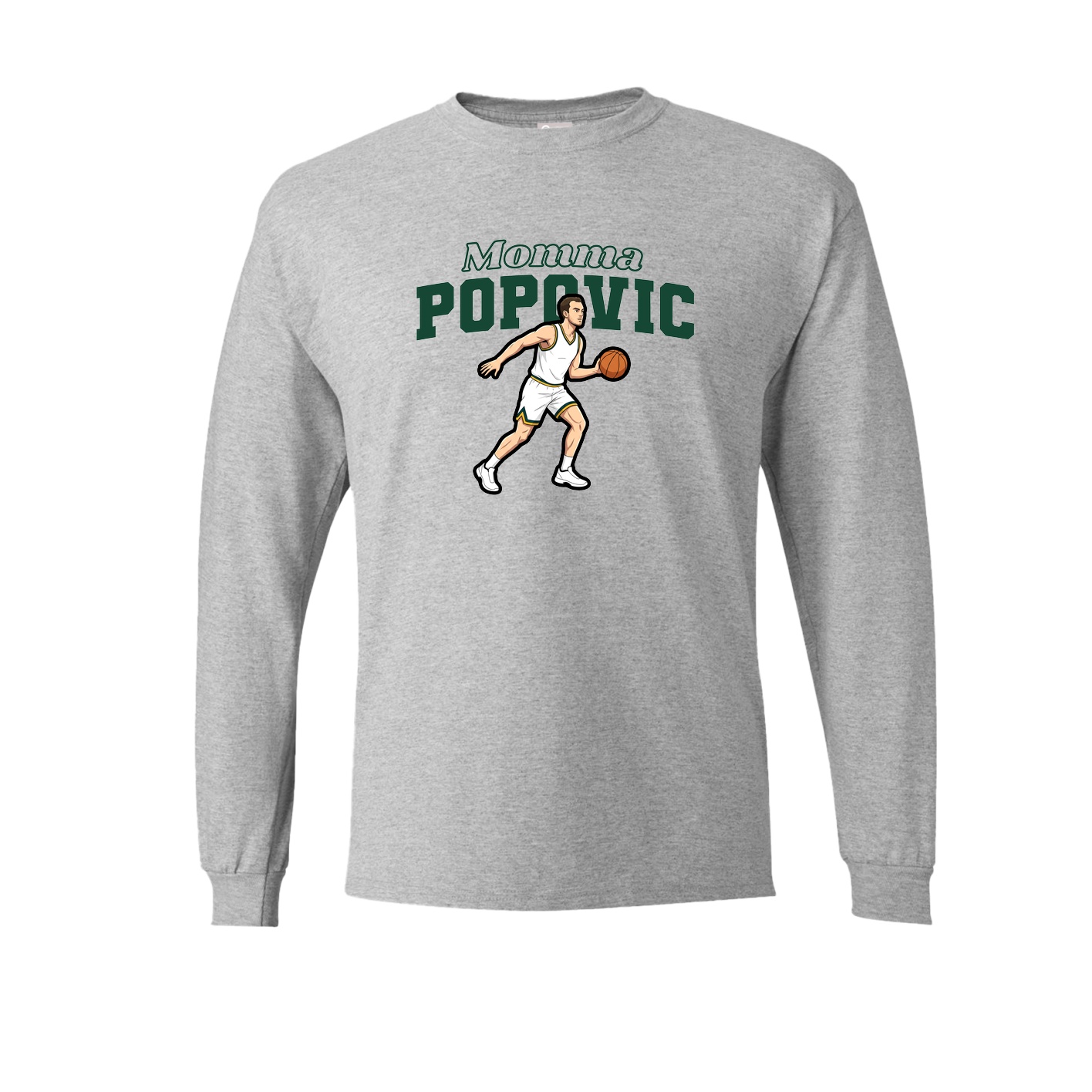 Long Sleeve Tee — Mothers Day Block in Grey