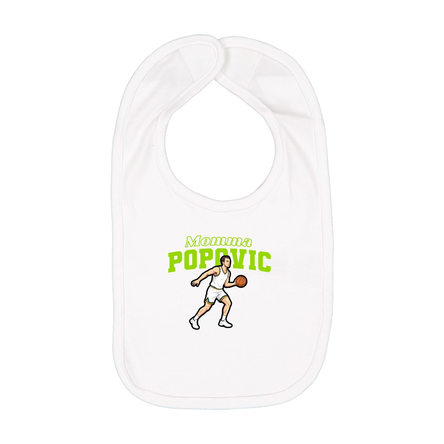 Infant Bib — Mothers Day Block in White