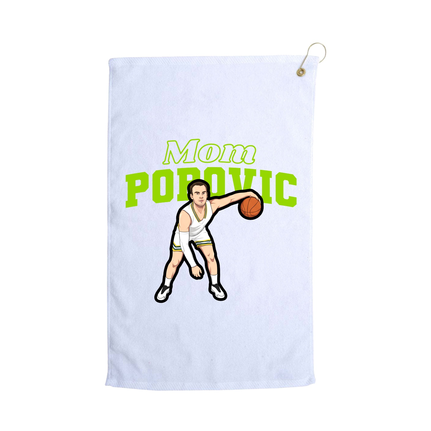 Golf Towel — Mothers Day Block in White