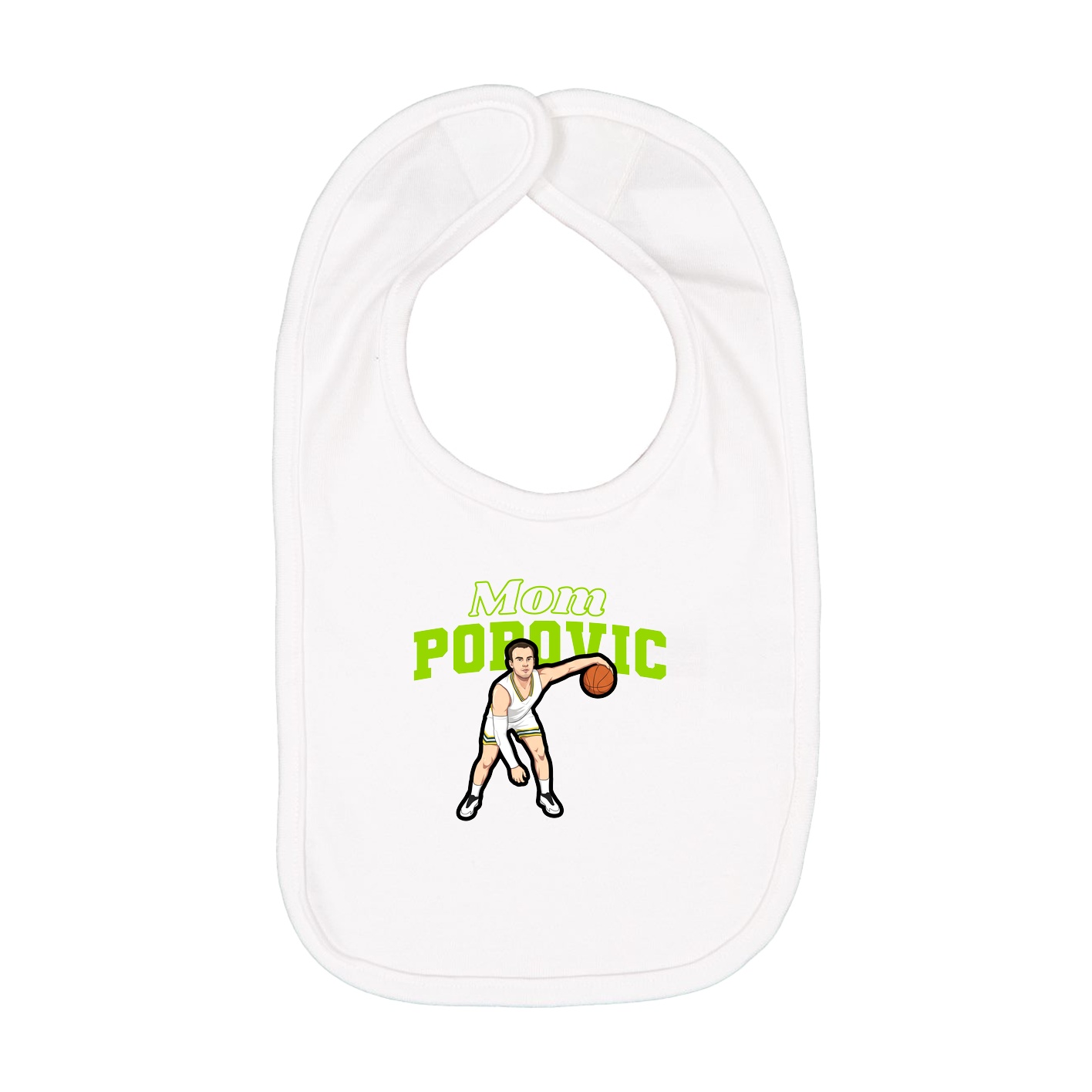 Infant Bib — Mothers Day Block in White
