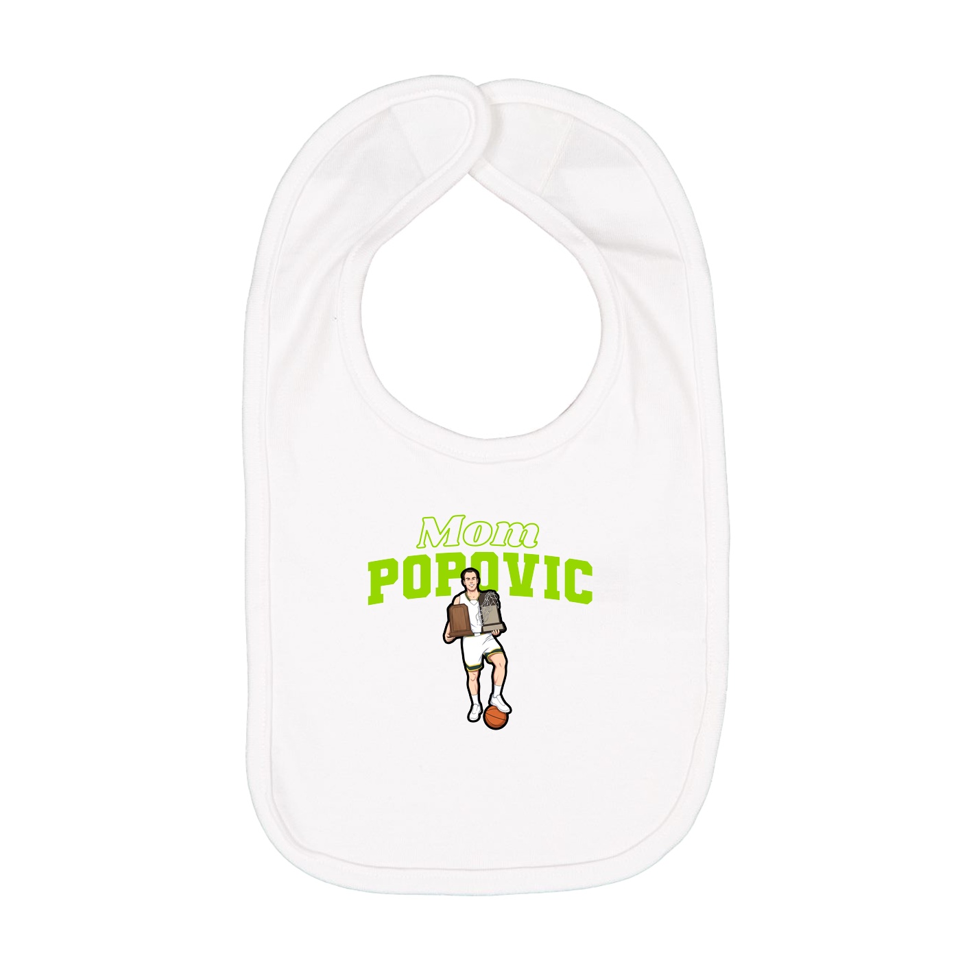 Infant Bib — Mothers Day Block in White