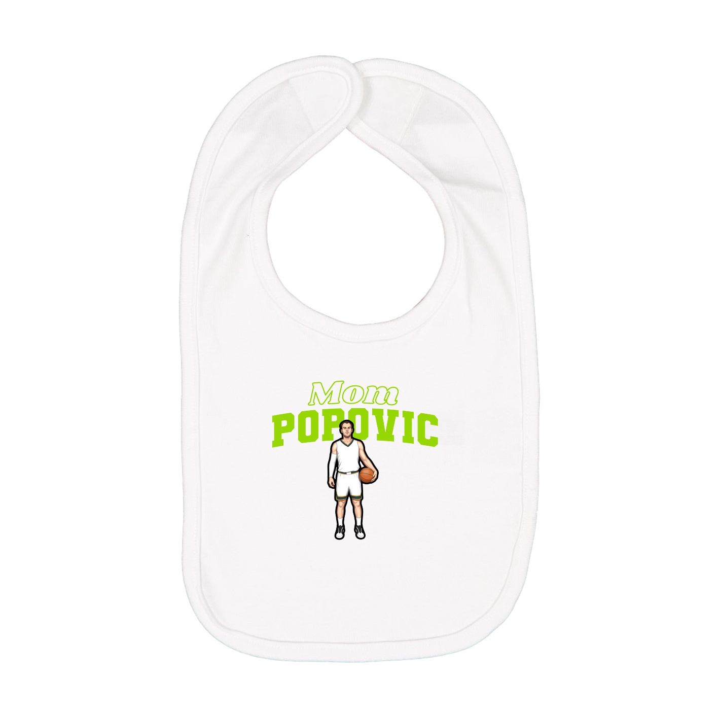 Infant Bib — Mothers Day Block in White