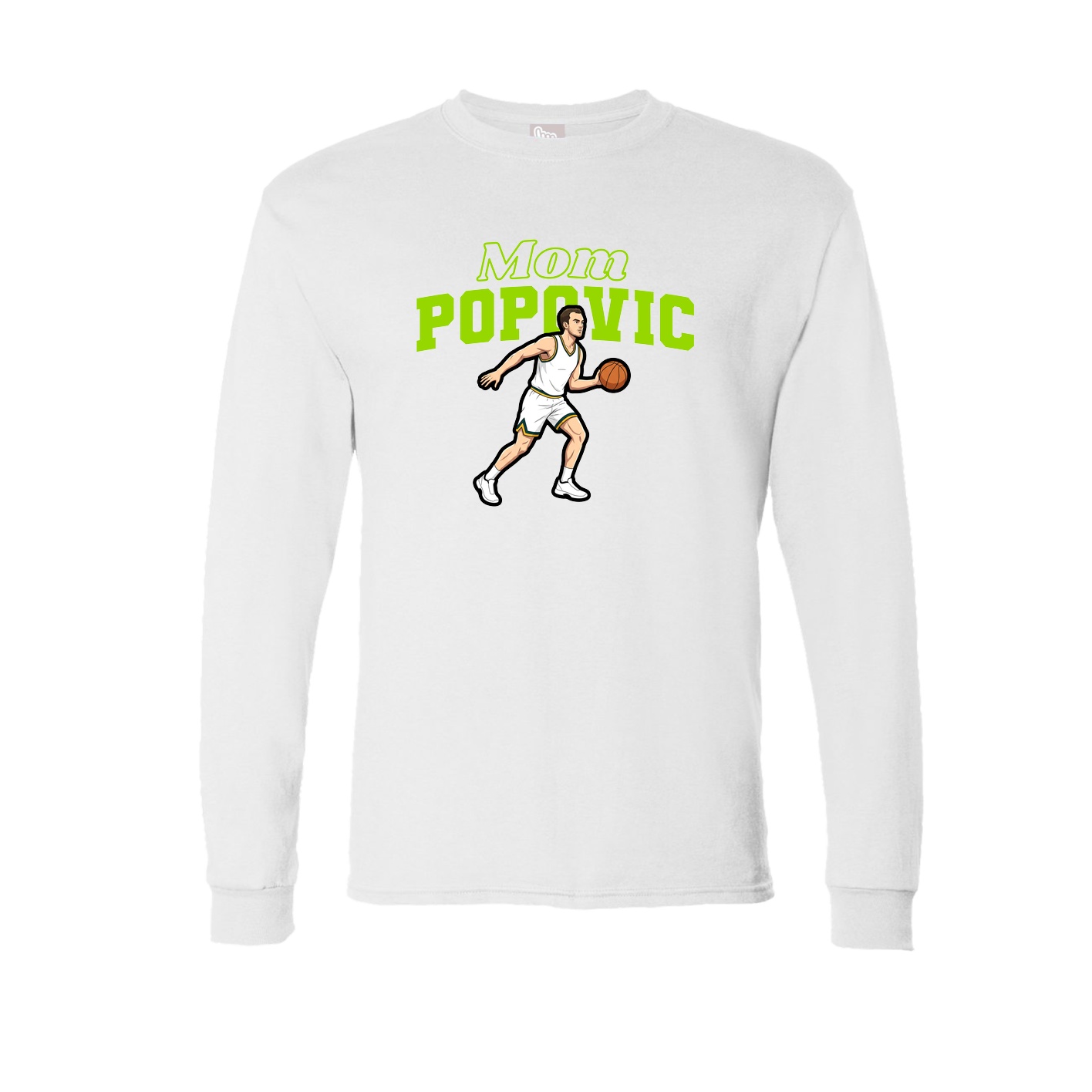Long Sleeve Tee — Mothers Day Block in White