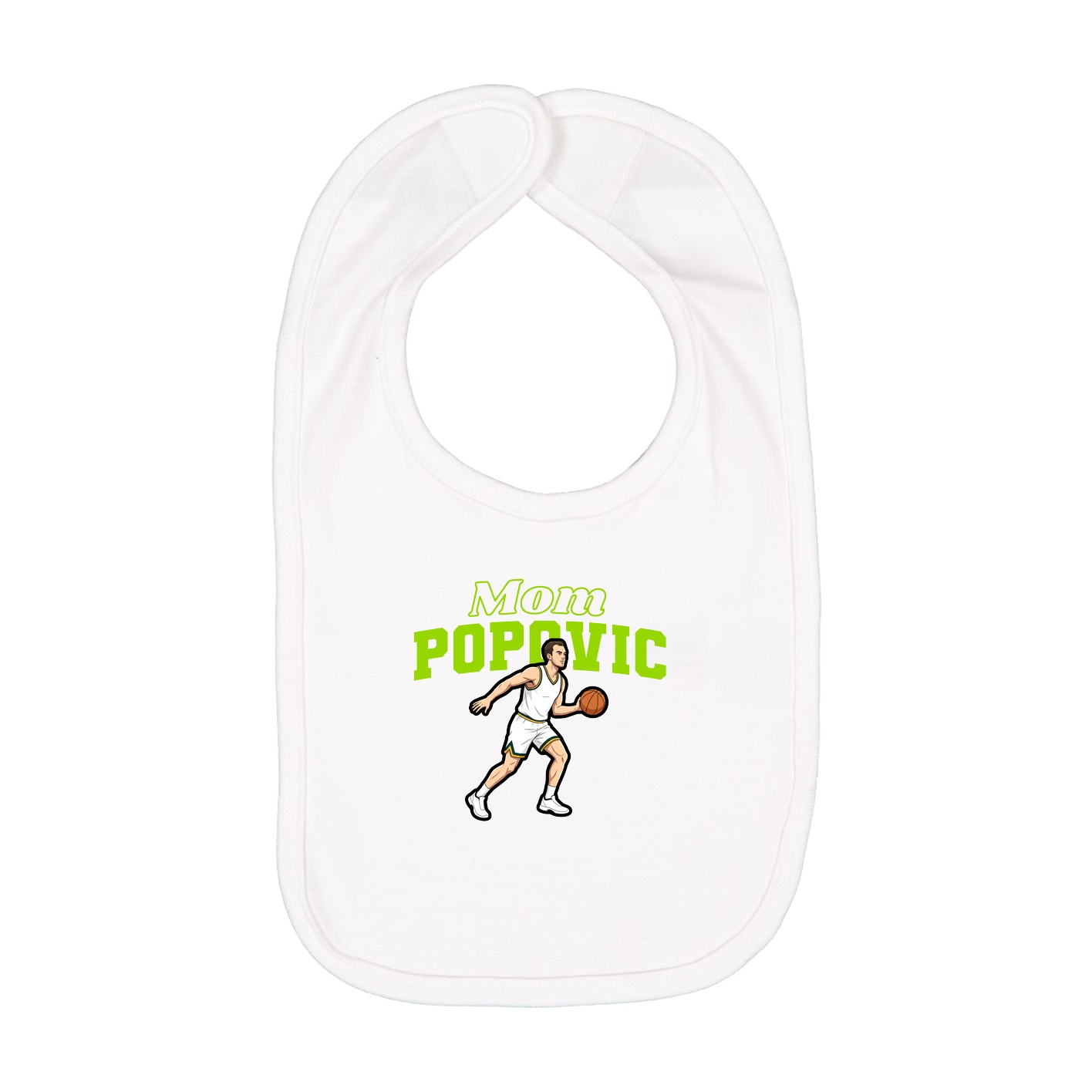 Infant Bib — Mothers Day Block in White
