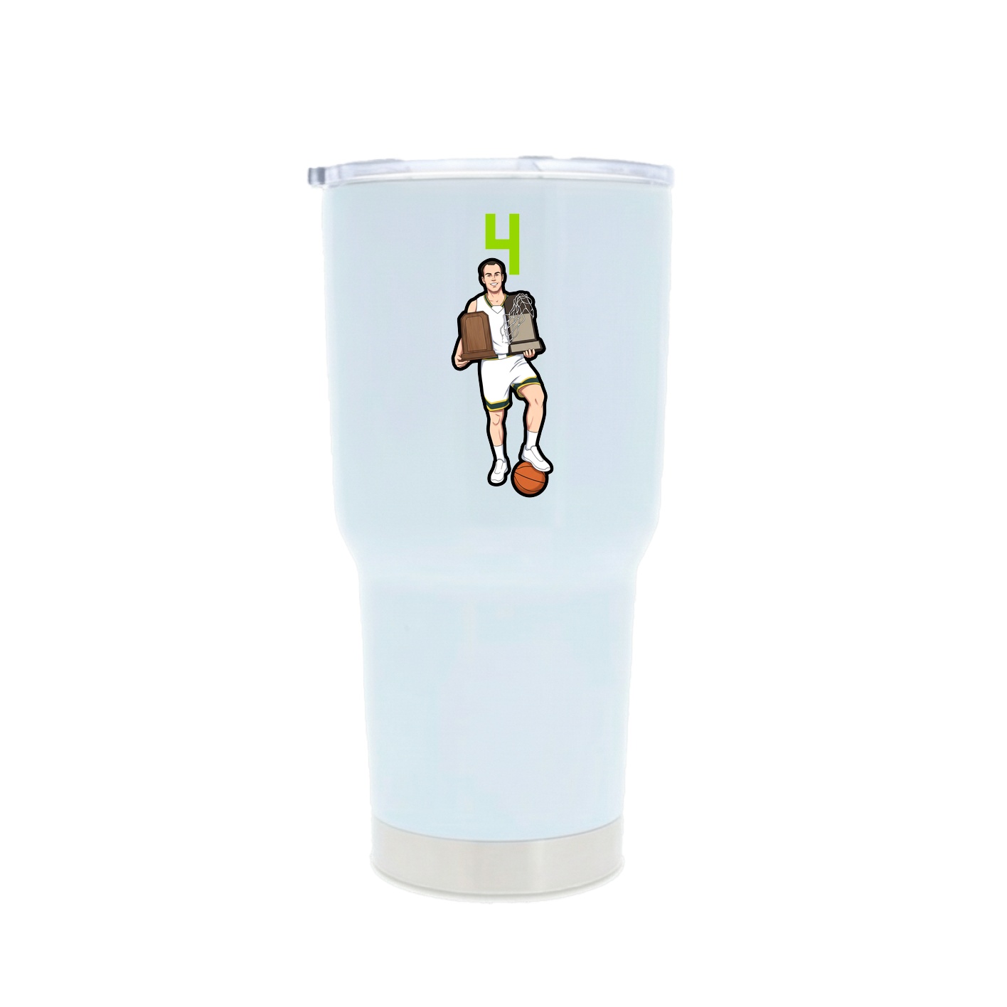 30oz Stainless Steel Tumbler — Number Top in White