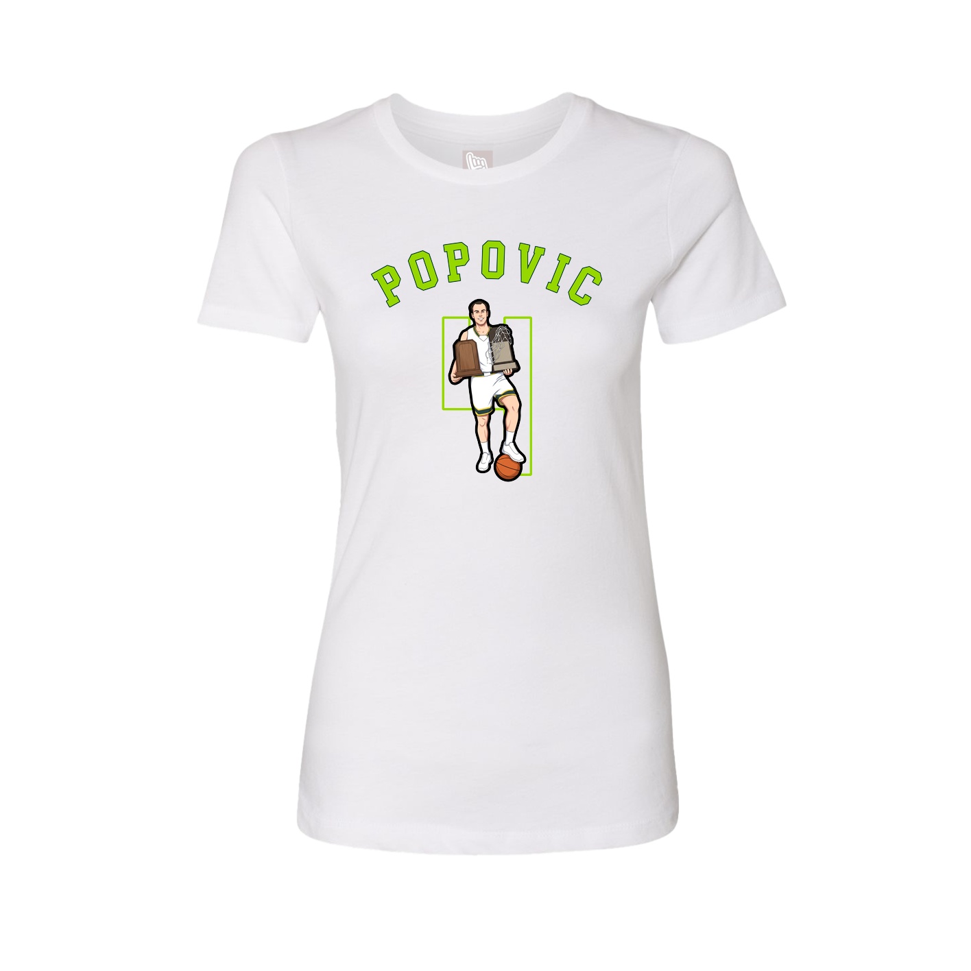 Fitted Women's Tee — Shirsey Arch in White