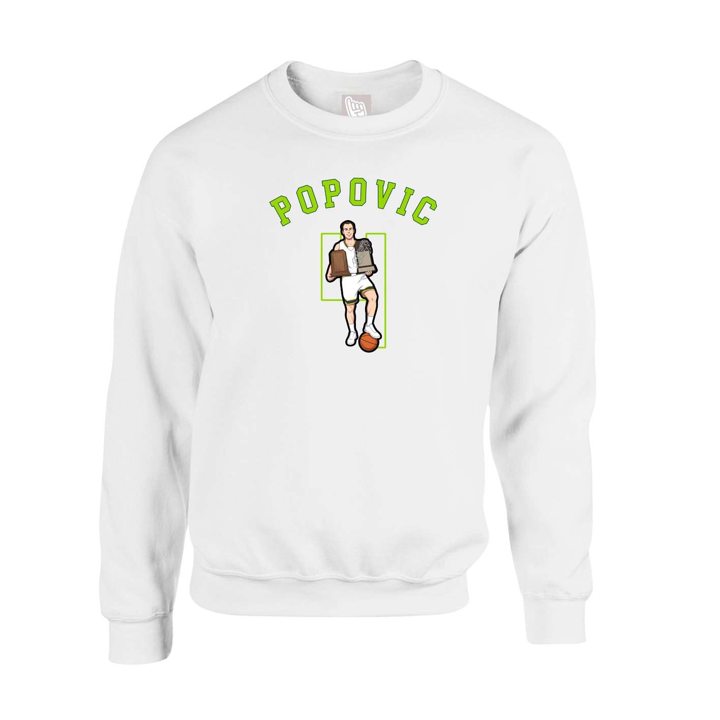 Fleece Crew — Shirsey Arch in White