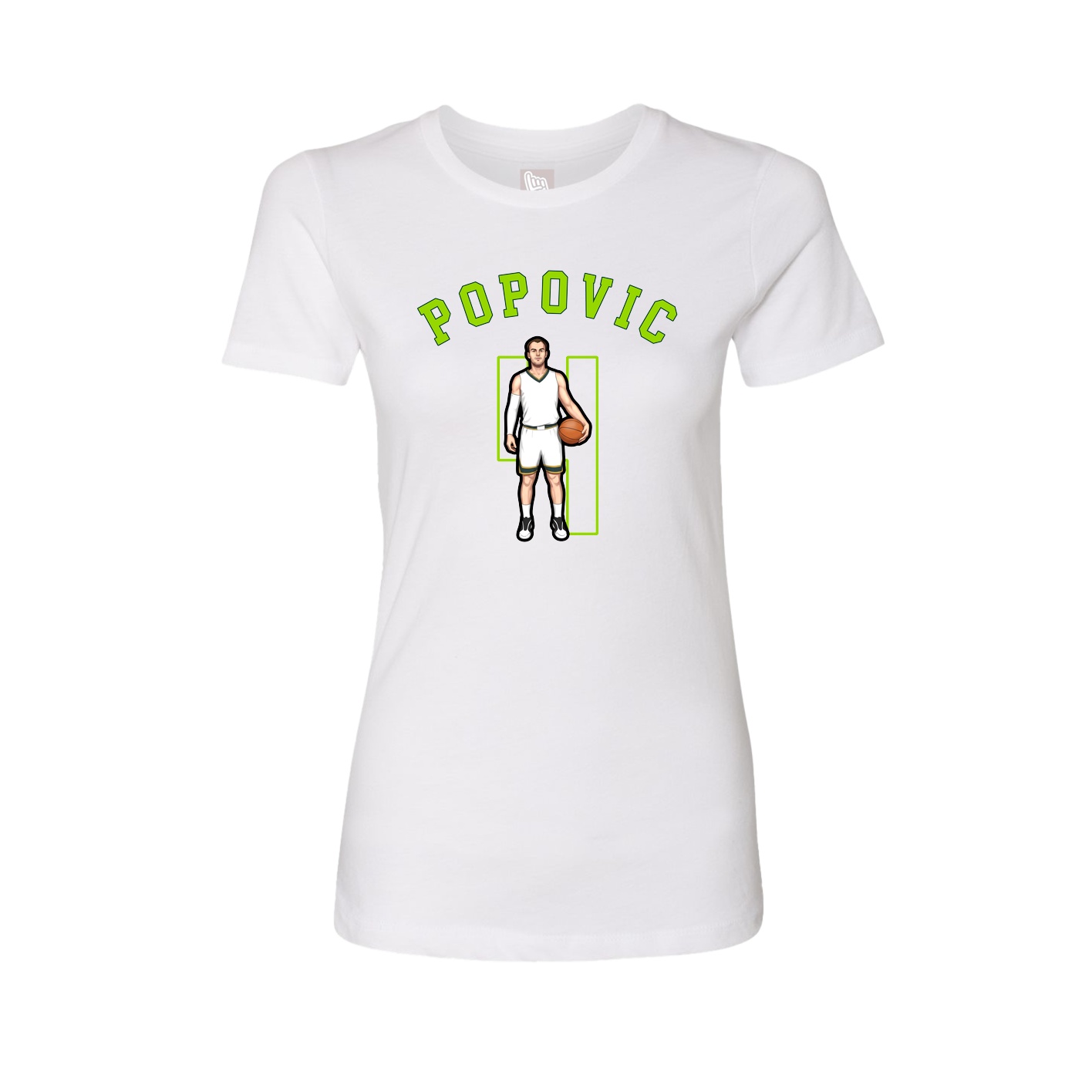 Fitted Women's Tee — Shirsey Arch in White