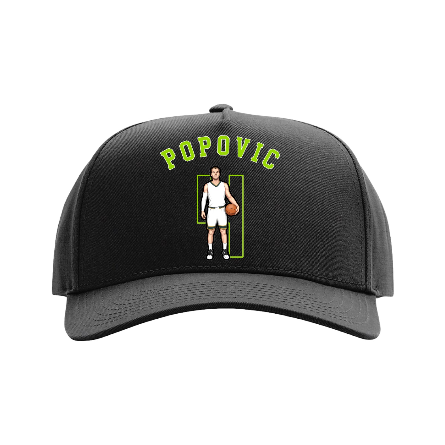 Full Fabric Five-Panel Champ Cap — Shirsey Arch in Black