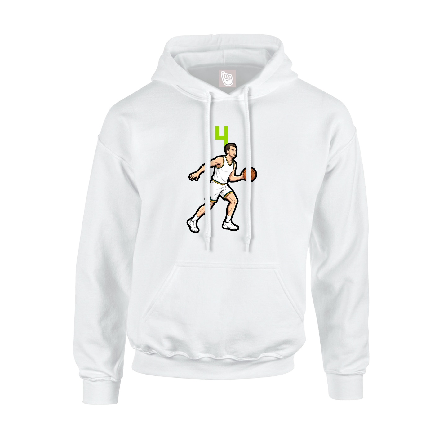 Youth Hoodie — Number Top in White