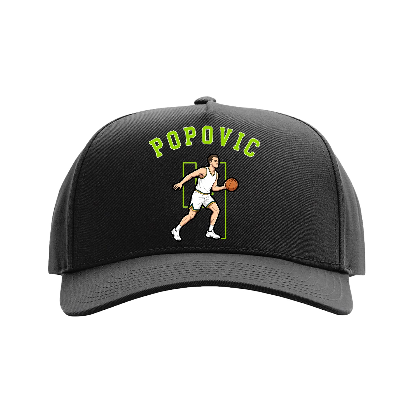 Full Fabric Five-Panel Champ Cap — Shirsey Arch in Black
