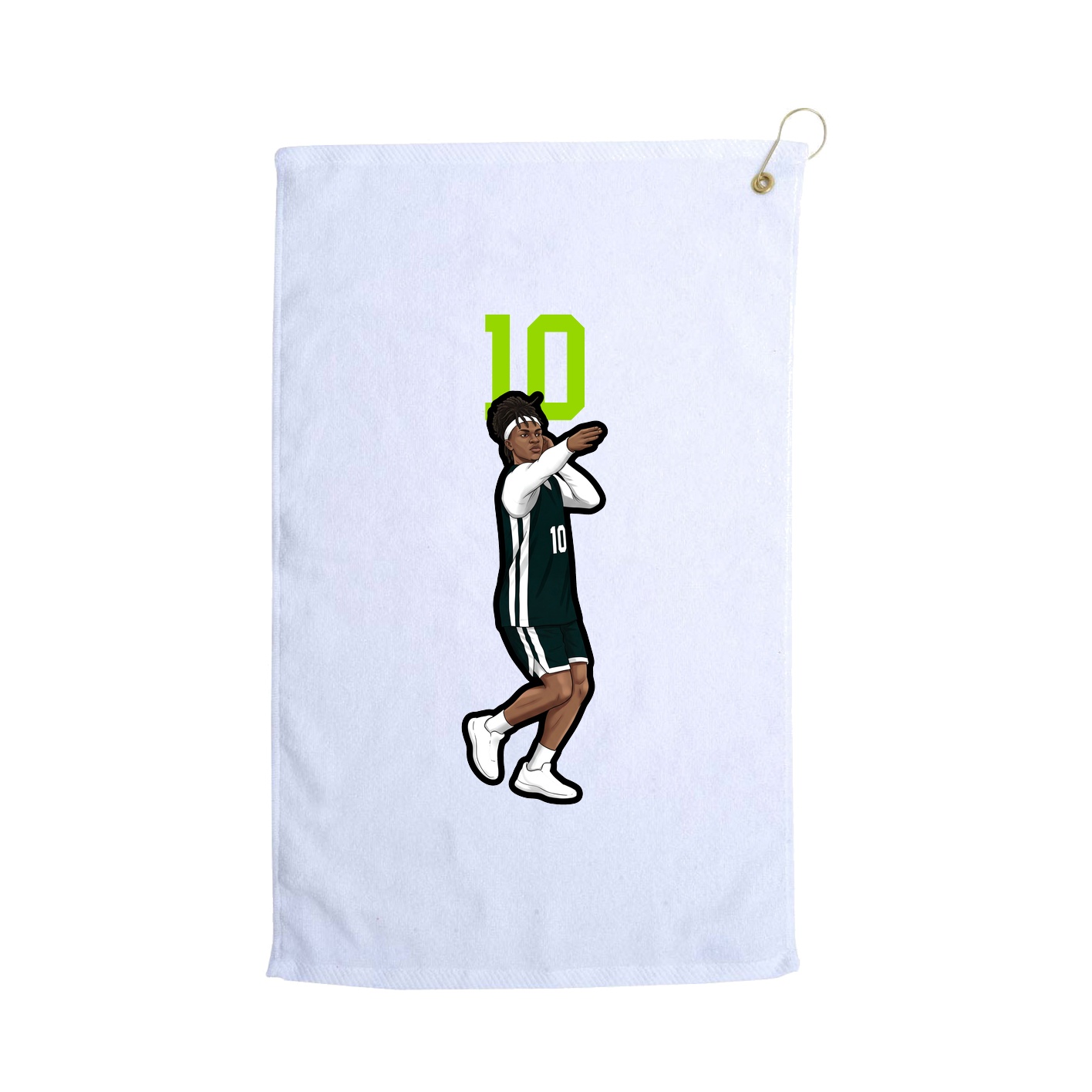 Golf Towel — Number Top in White