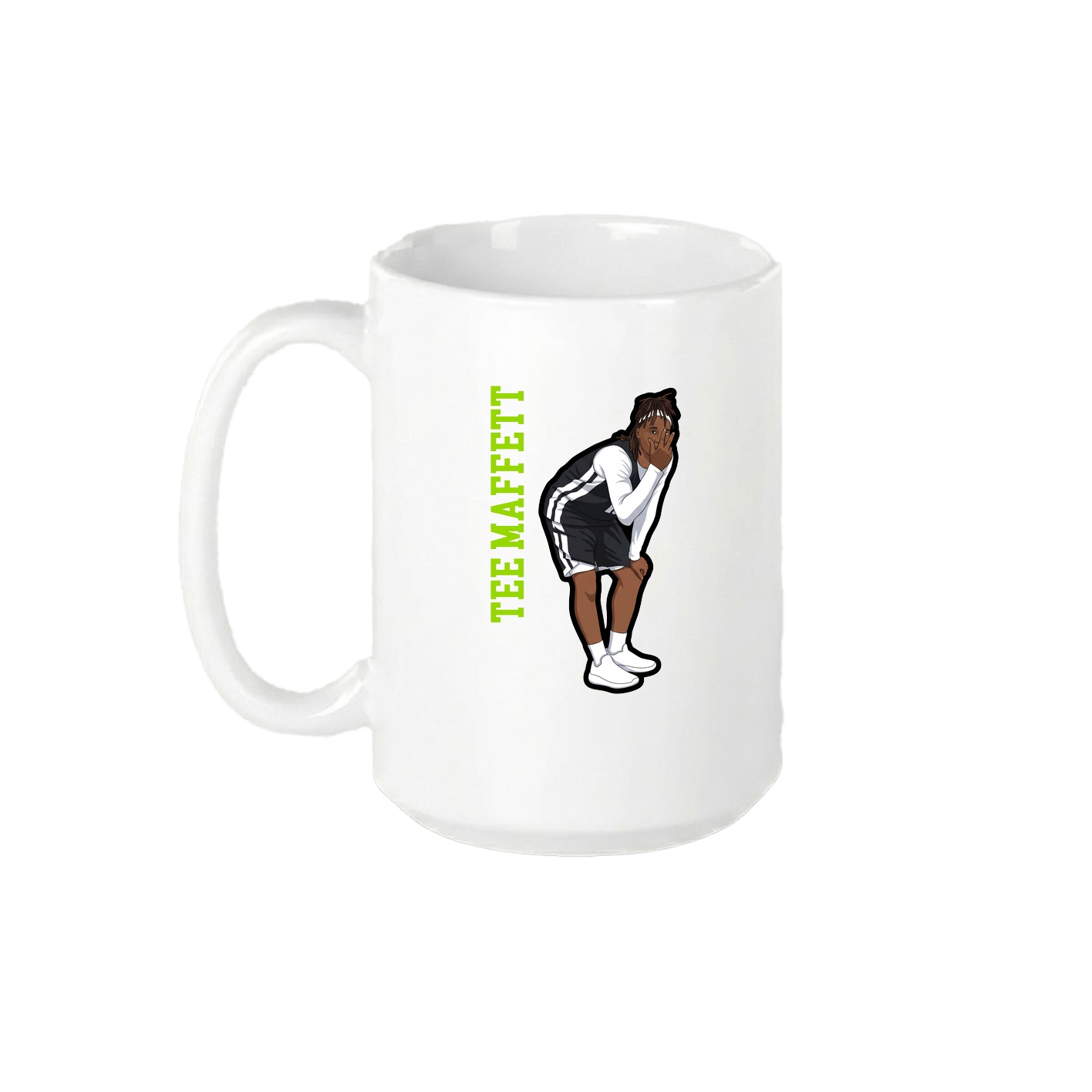 15oz Coffee Mug — Name Vertical in White