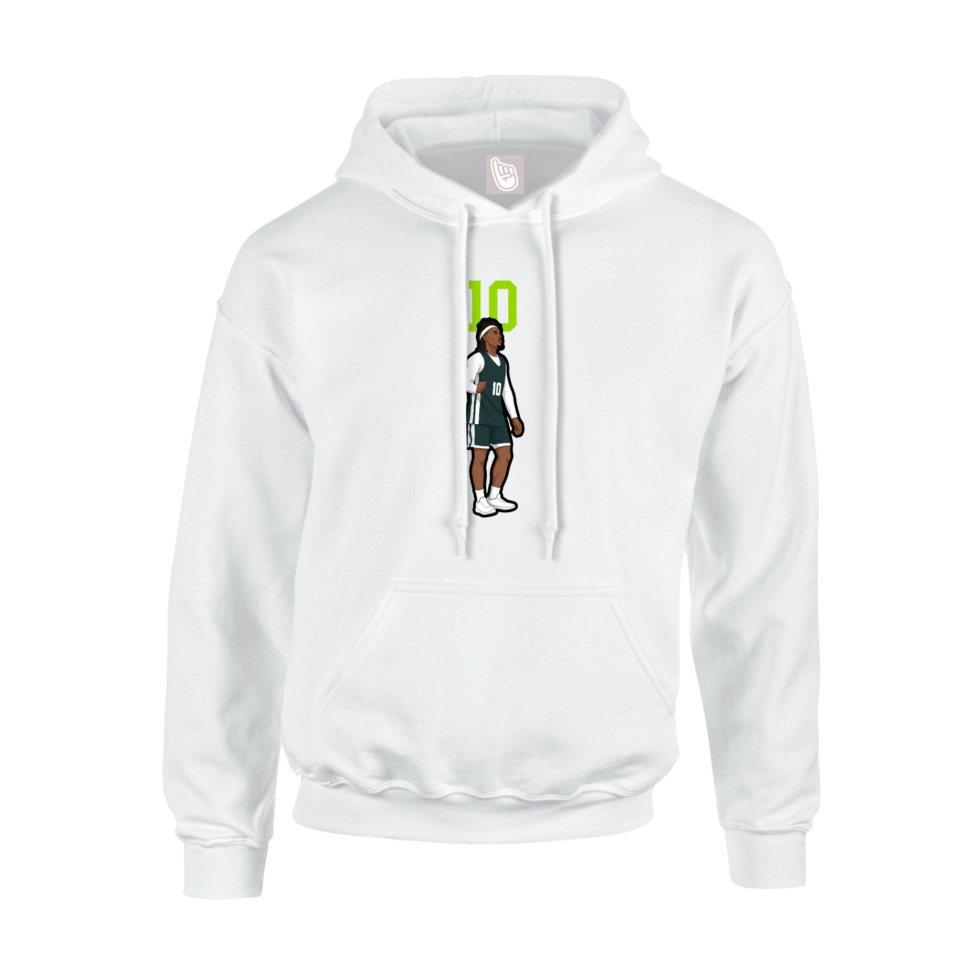 Youth Hoodie — Number Top in White