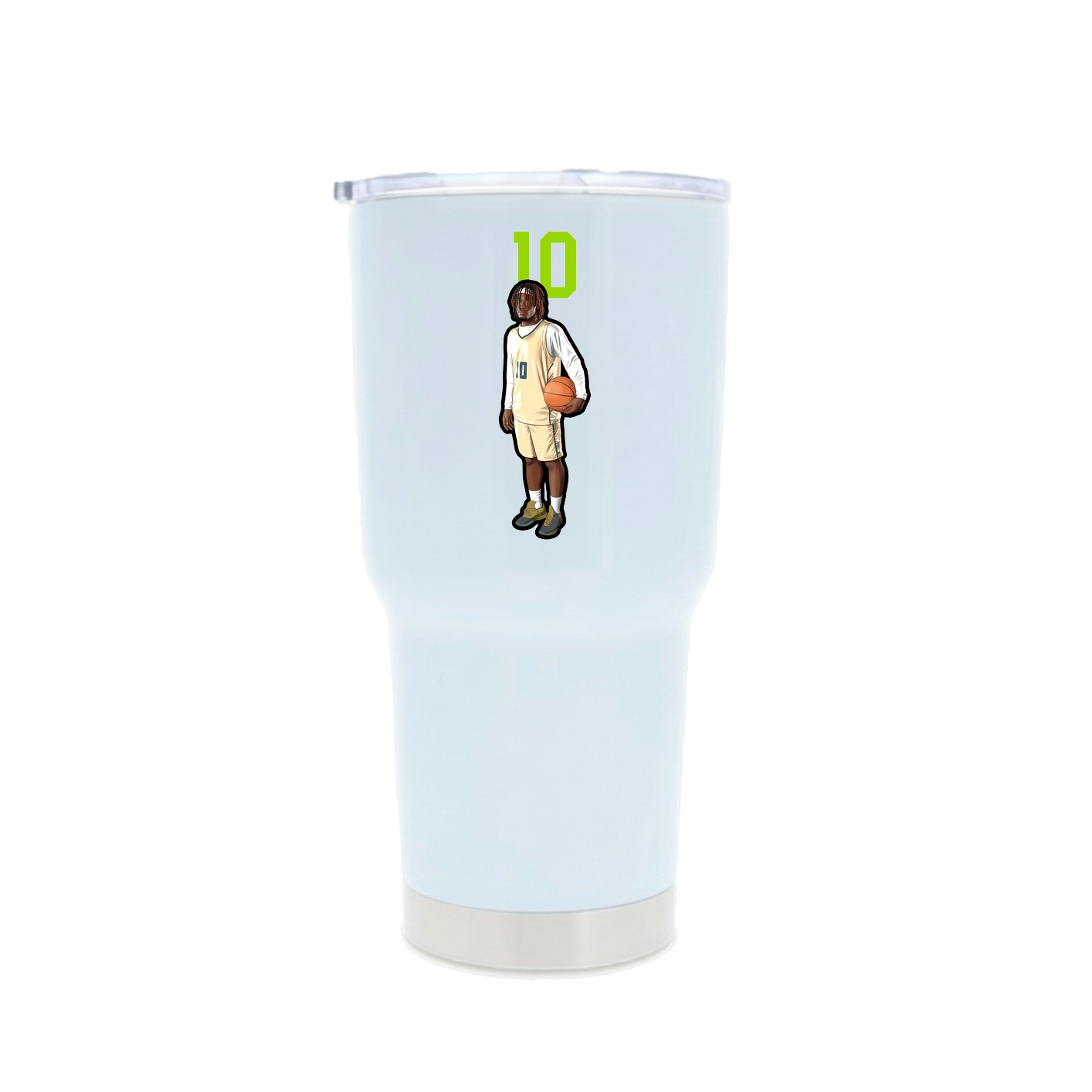 30oz Stainless Steel Tumbler — Number Top in White