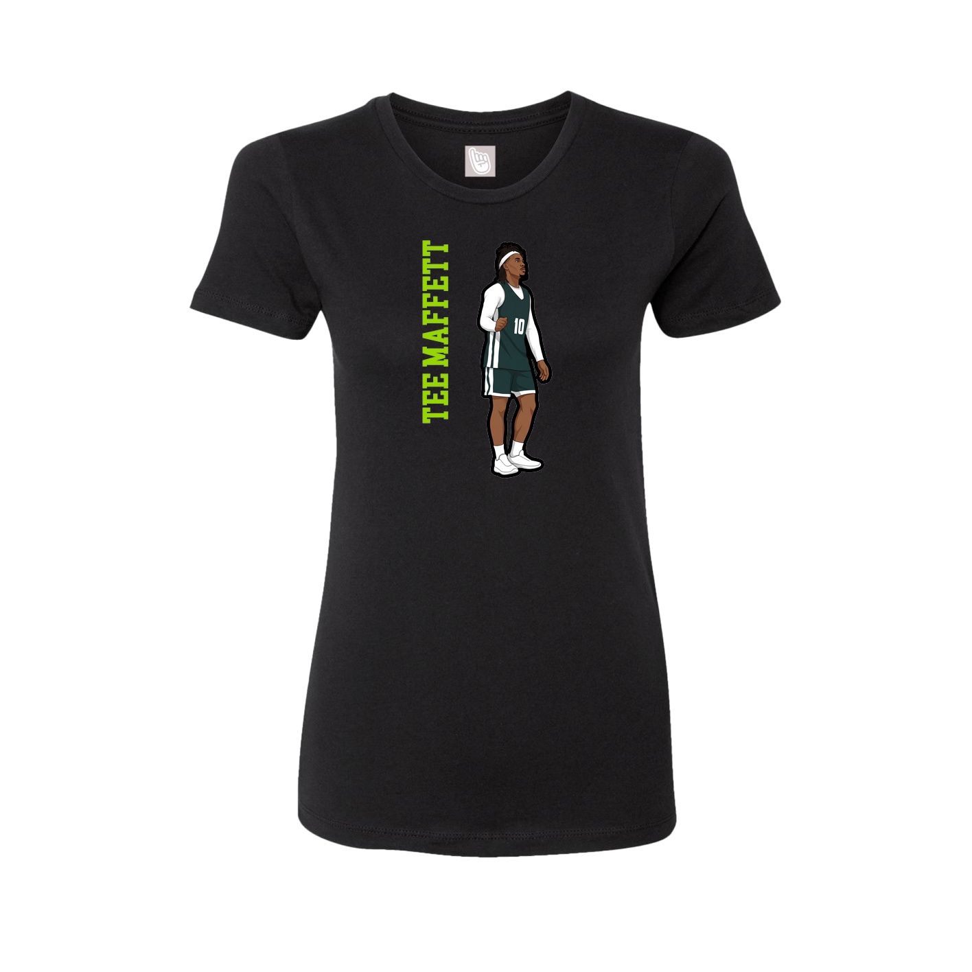 Fitted Women's Tee — Name Vertical in Black