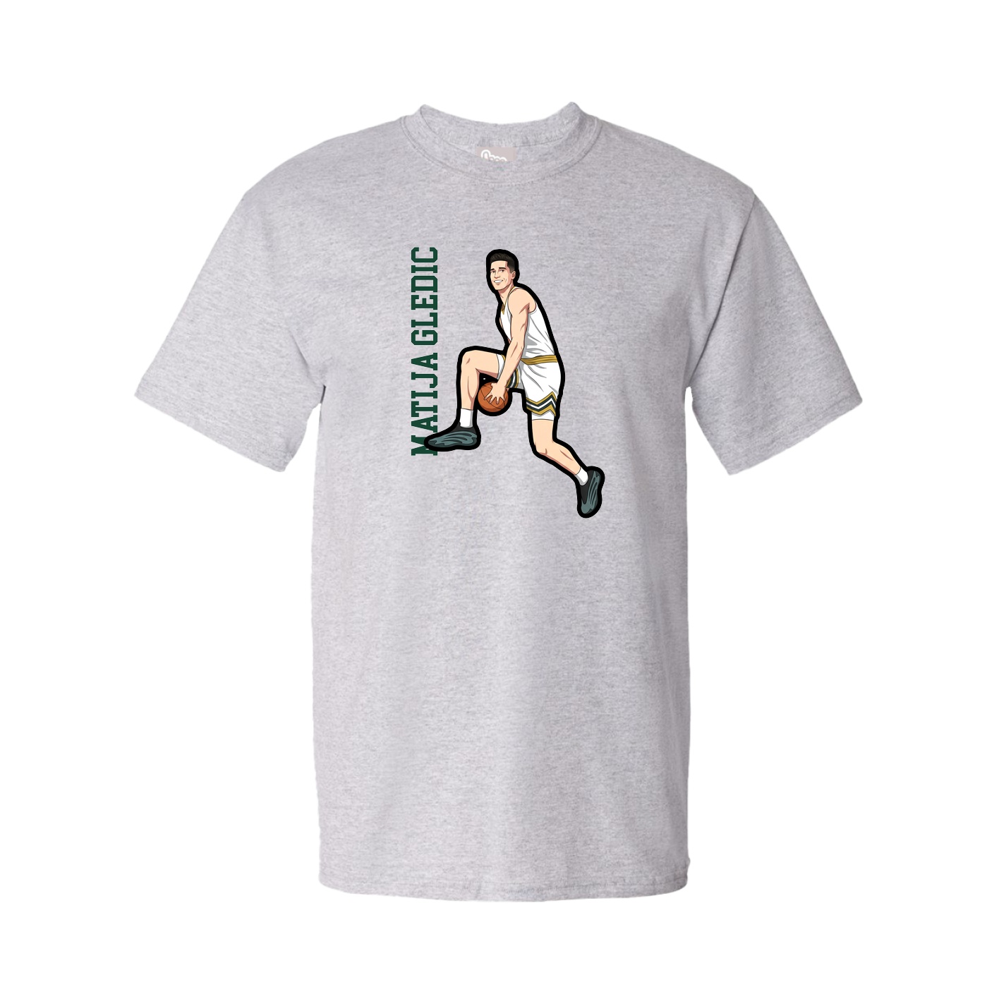 Youth Tee — Name Vertical in Grey