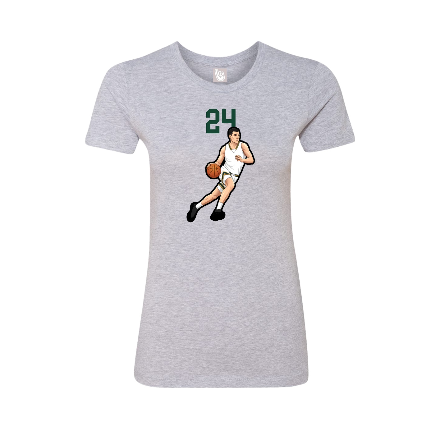 Fitted Women's Tee — Number Top in Grey