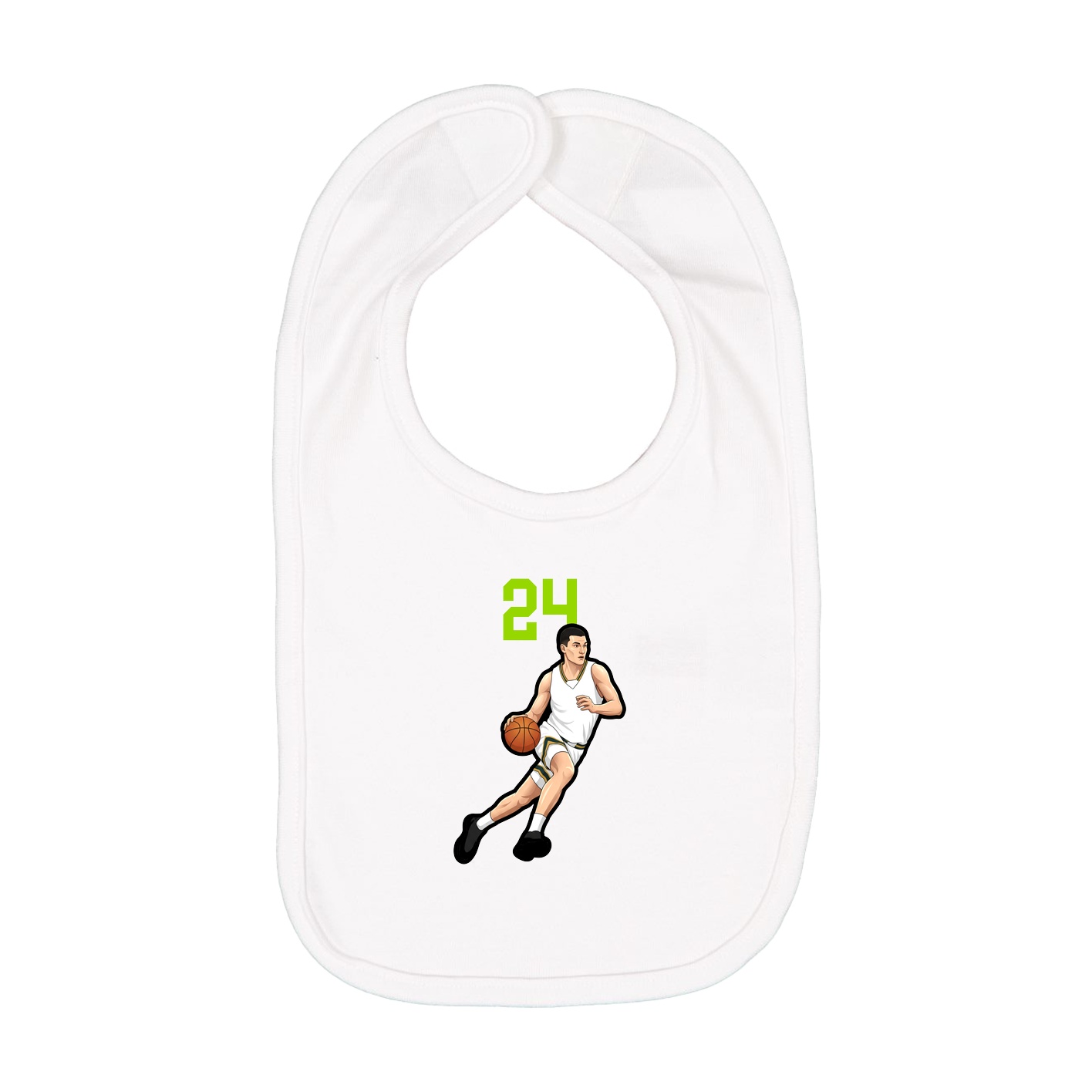 Infant Bib — Number Top in White