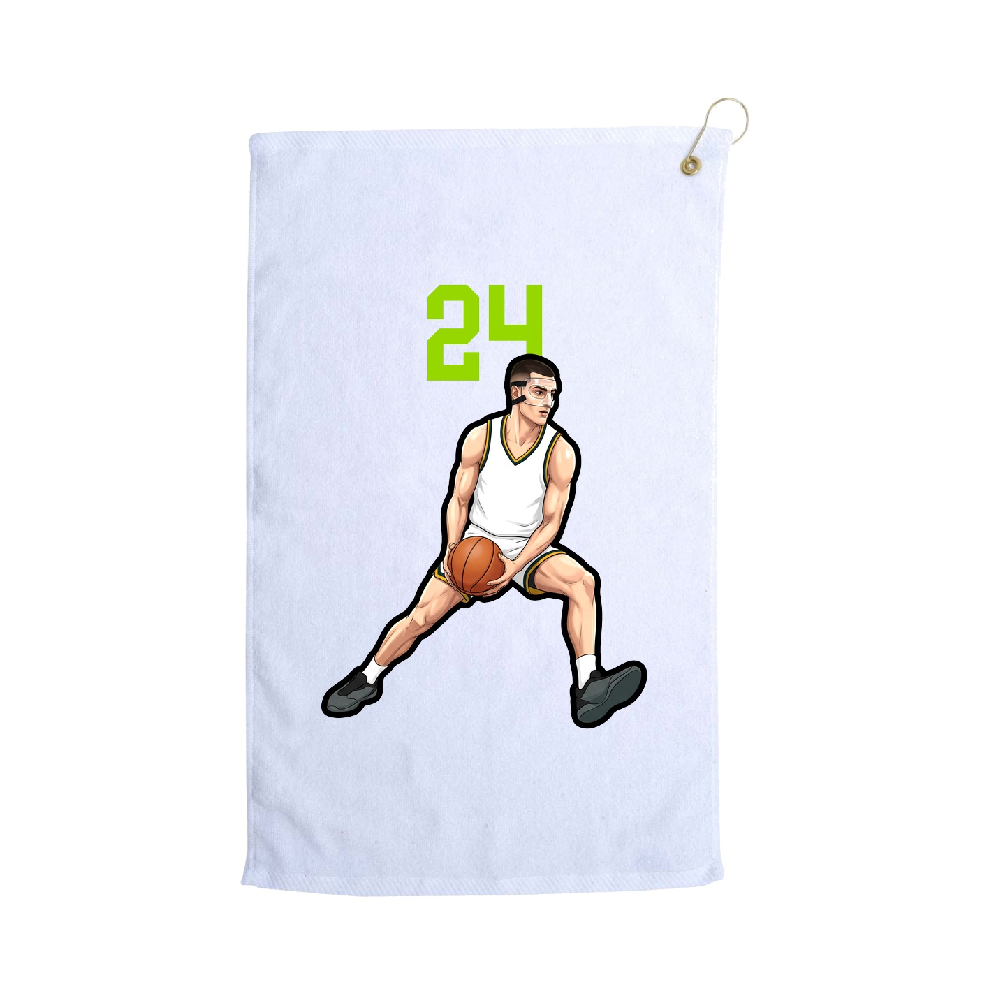 Golf Towel — Number Top in White