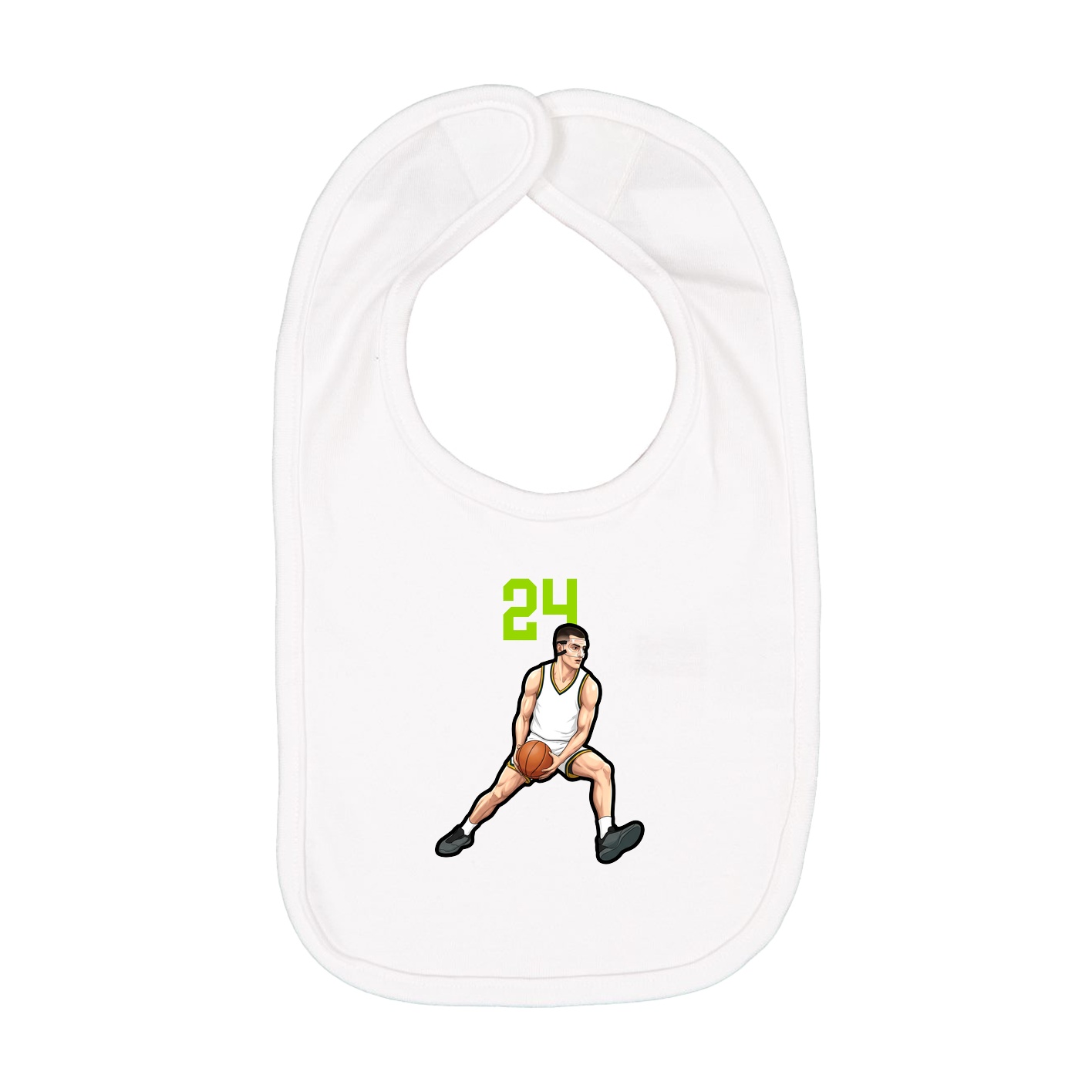 Infant Bib — Number Top in White