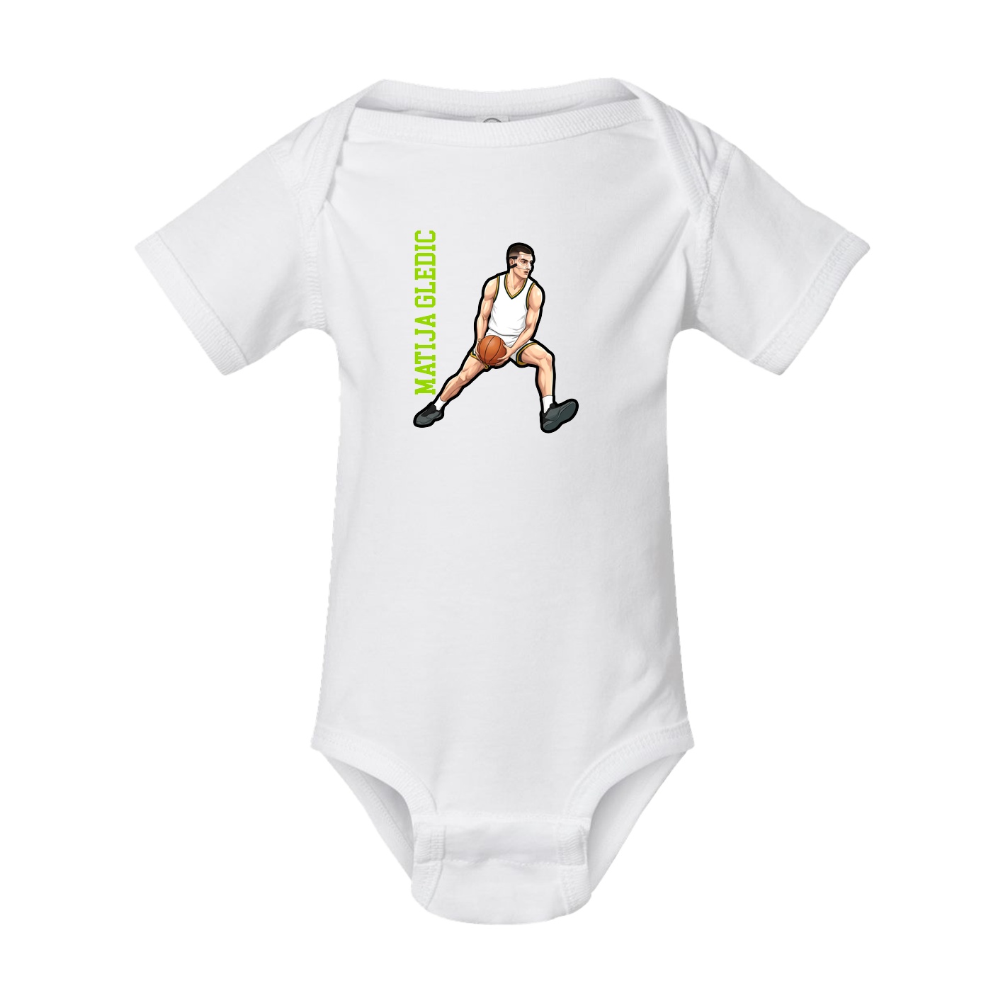 Baby Onesie — Name Vertical in White