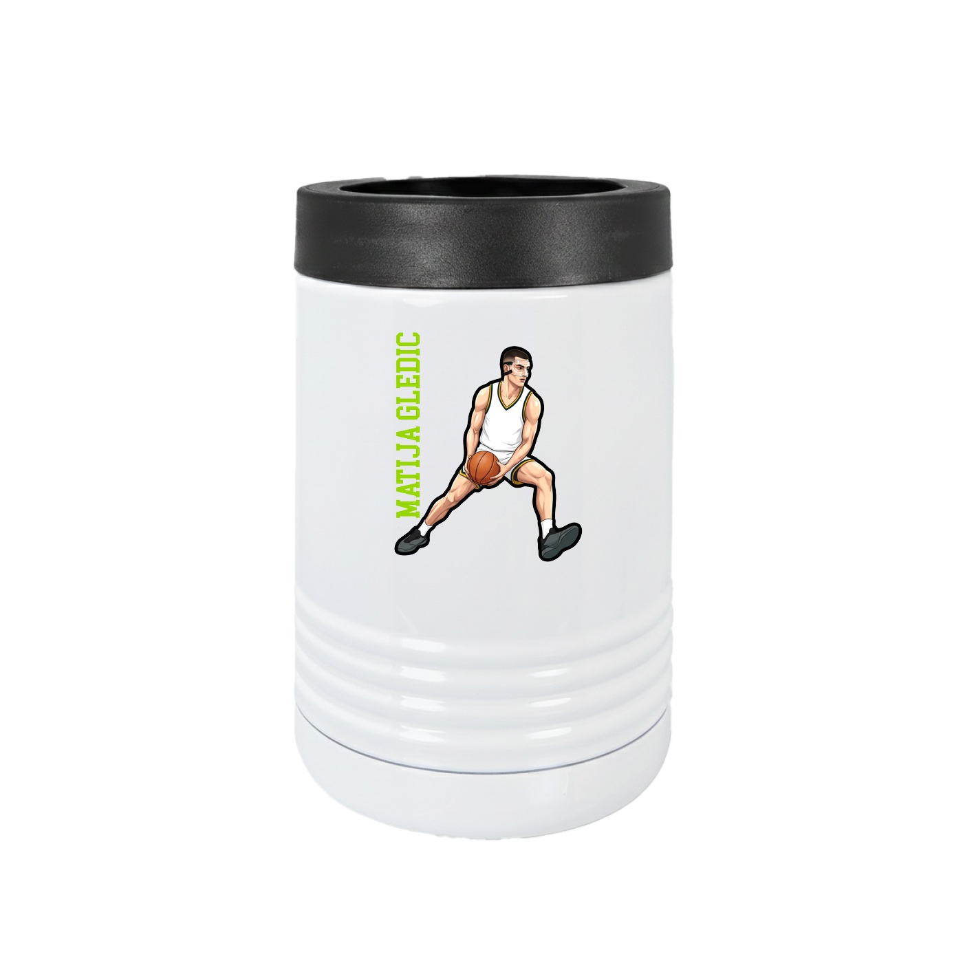 Beverage Holder — Name Vertical in White