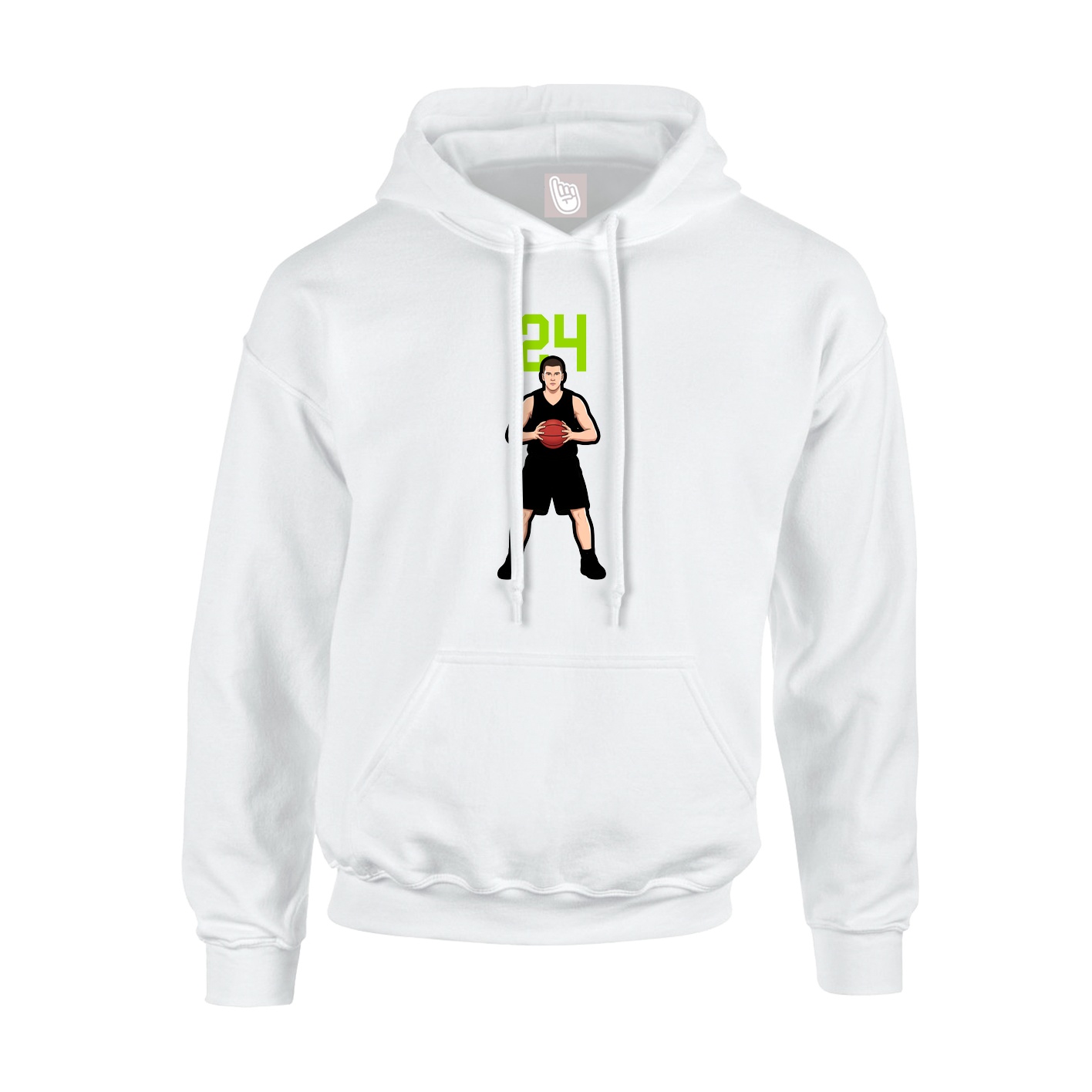 Youth Hoodie — Number Top in White