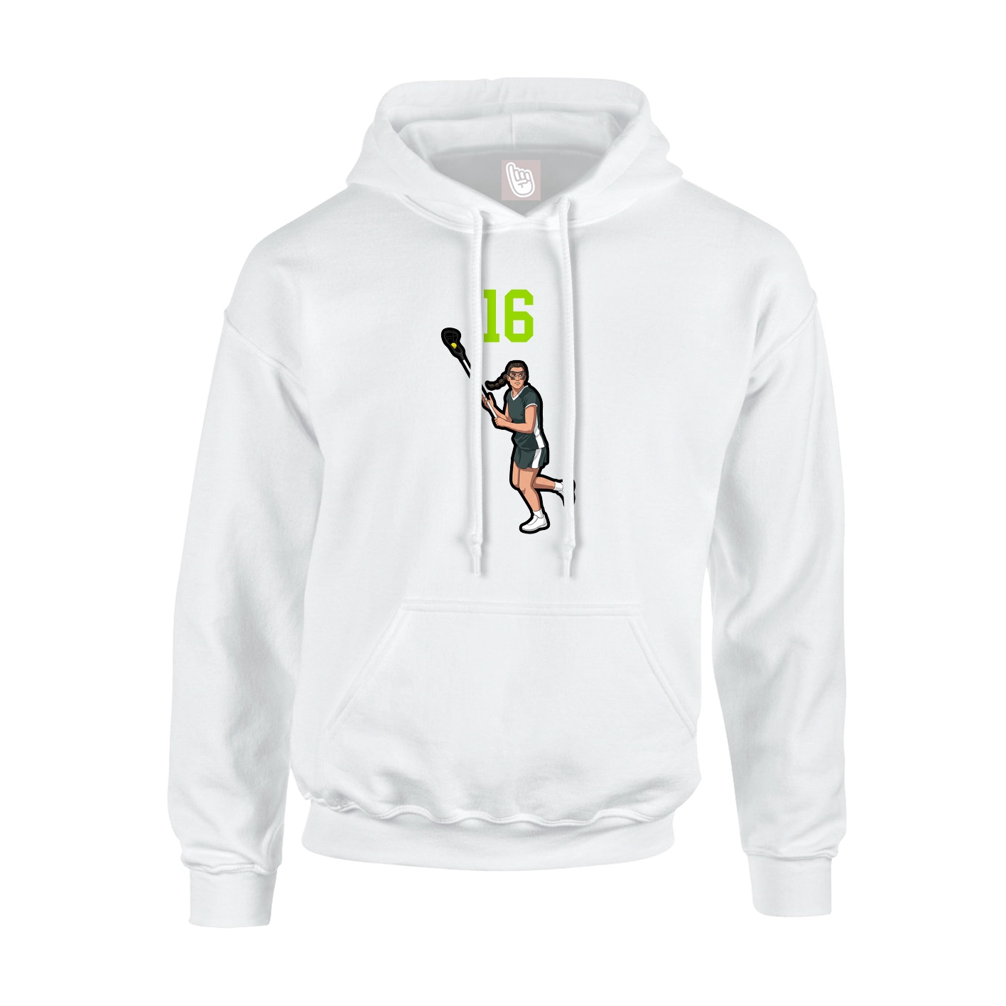 Youth Hoodie — Number Top in White