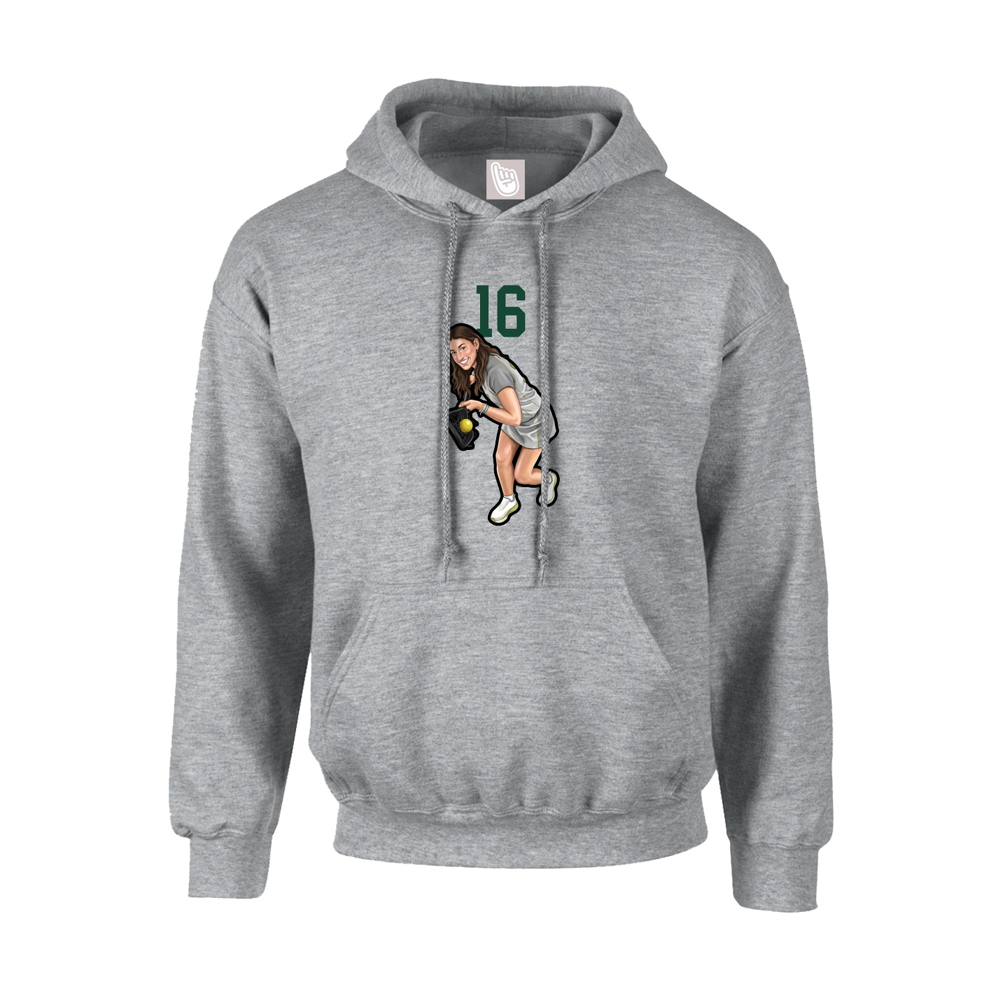 Hoodie — Number Top in Grey