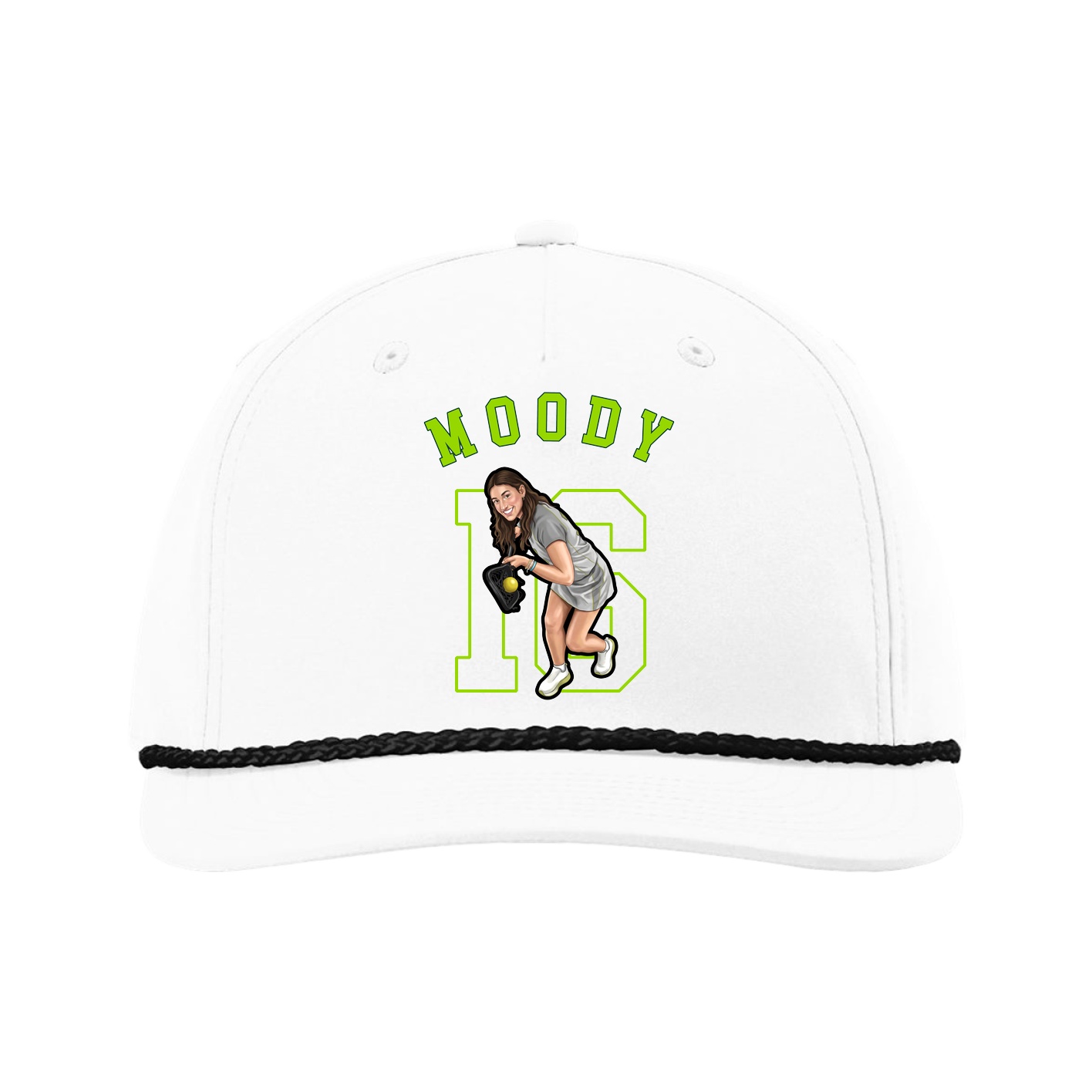 Five-Panel Classic Rope Cap — Shirsey Arch in White