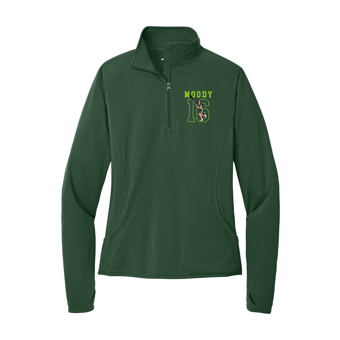 Women's Q-Zip Pullover — Shirsey in Green