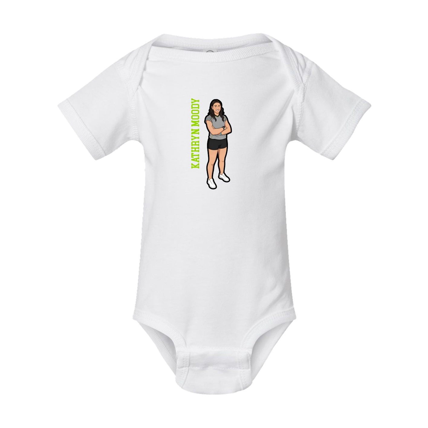 Baby Onesie — Name Vertical in White